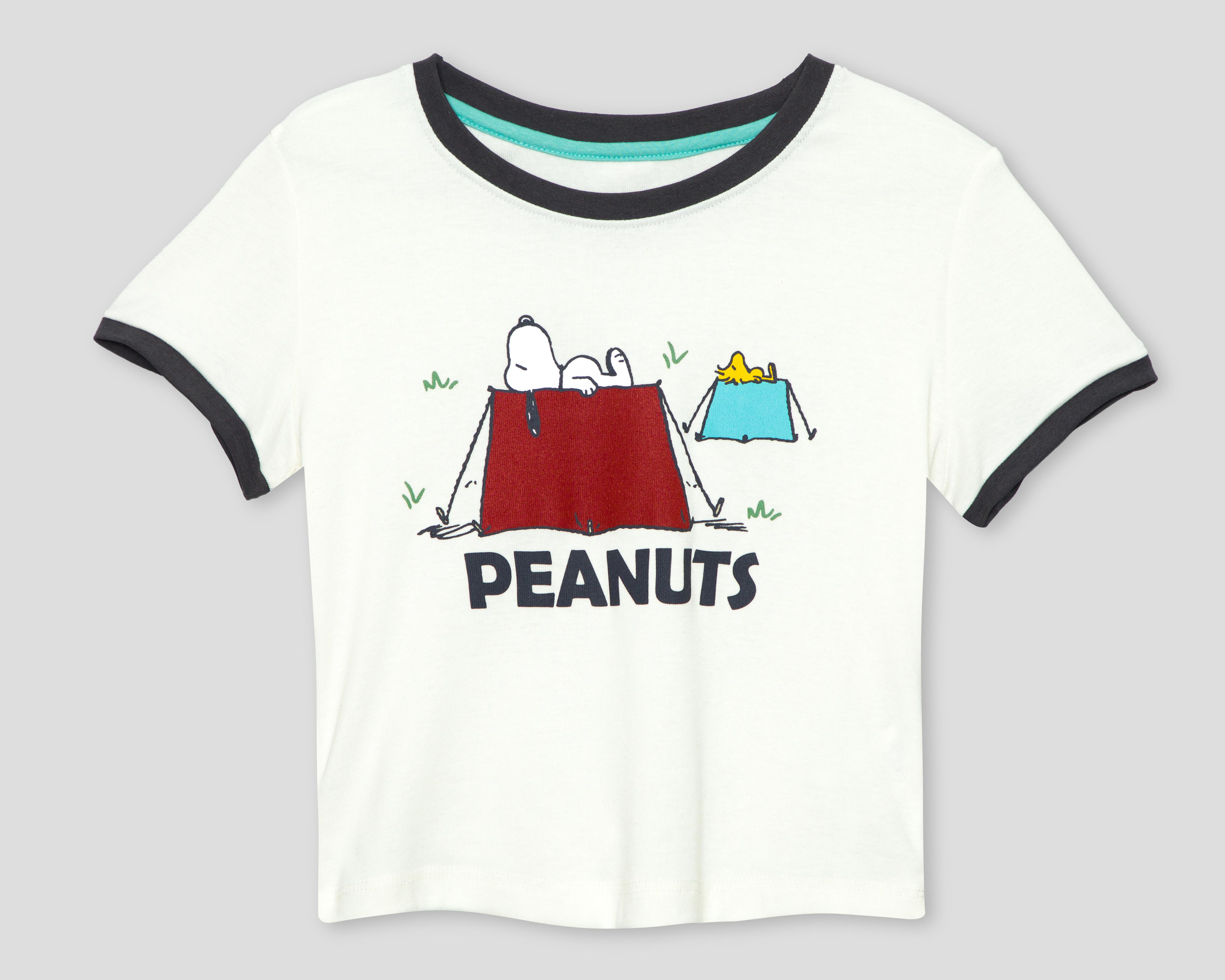 Foto 2 pulgar | Playera Peanuts Manga Corta para Mujer