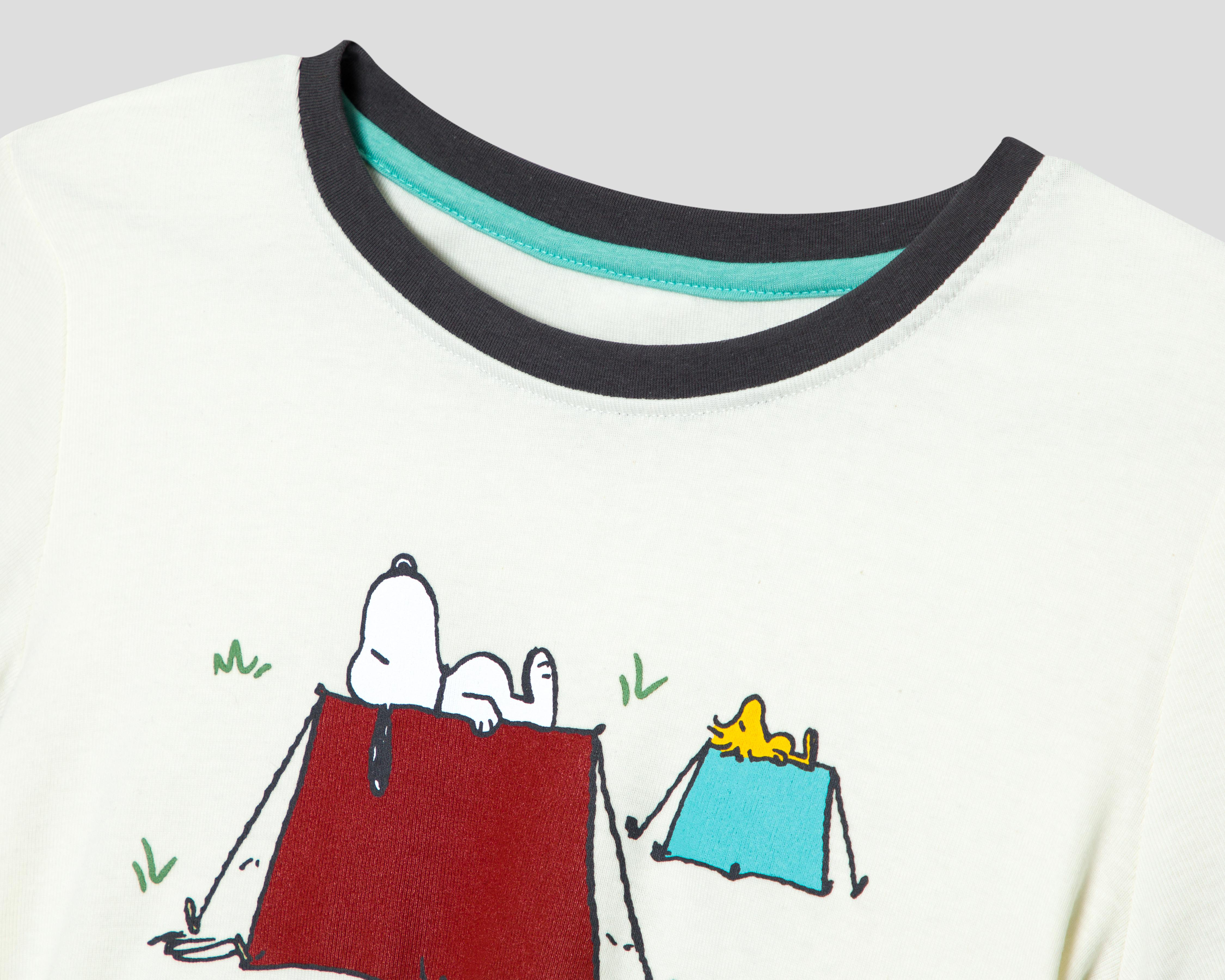 Foto 4 pulgar | Playera Peanuts Manga Corta para Mujer