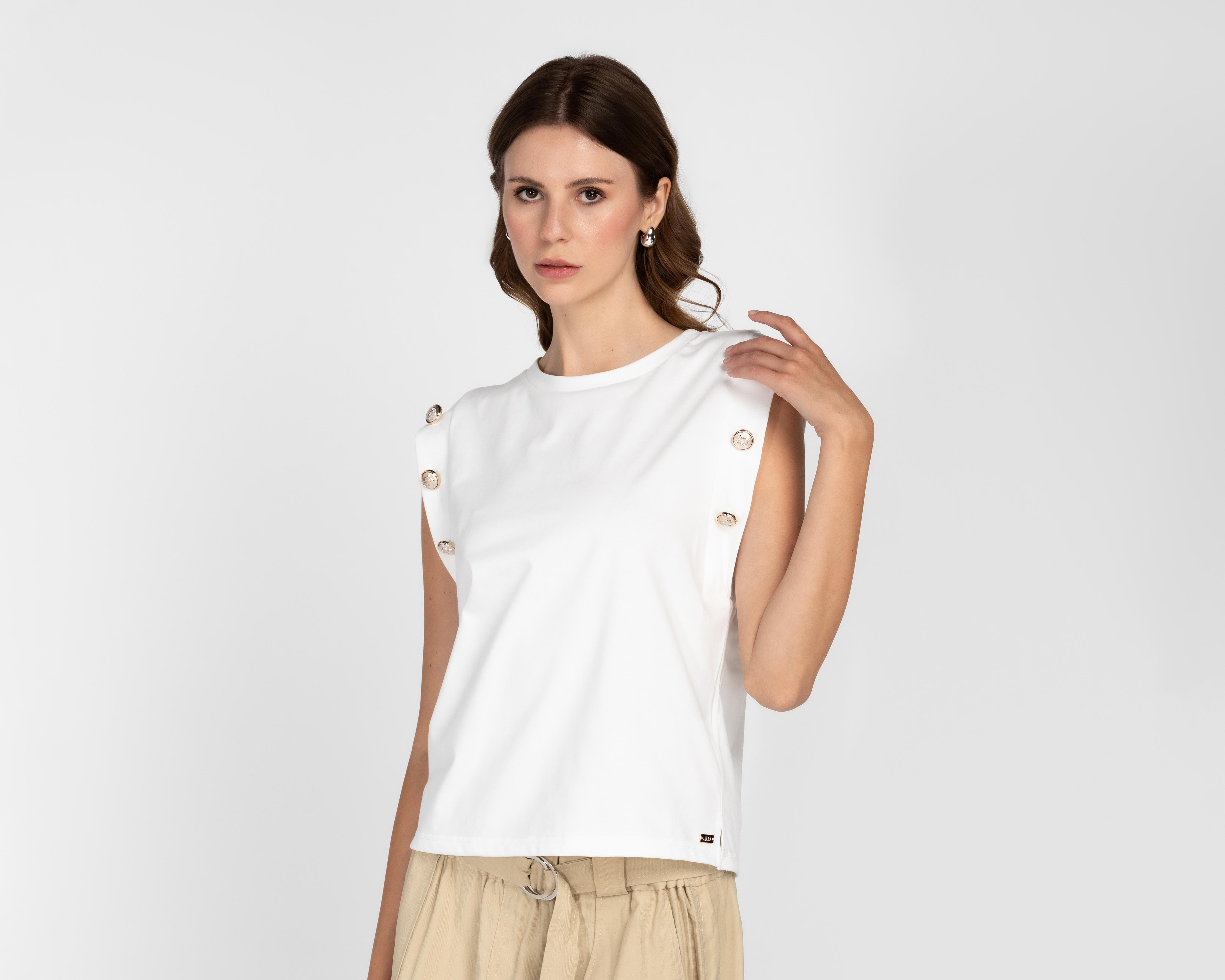 Foto 3 pulgar | Blusa Jennifer Lopez Blanca para Mujer