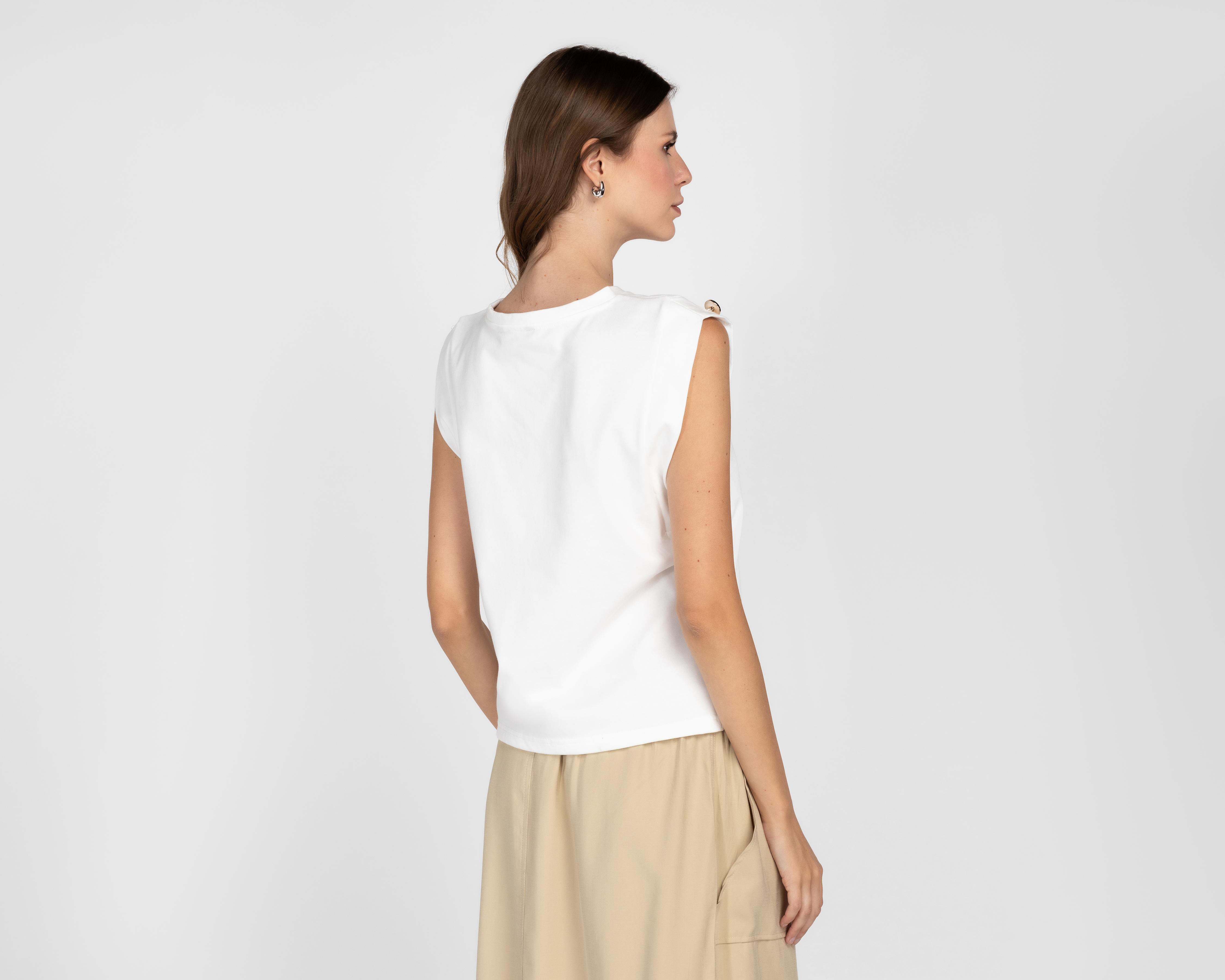 Foto 5 pulgar | Blusa Jennifer Lopez Blanca para Mujer
