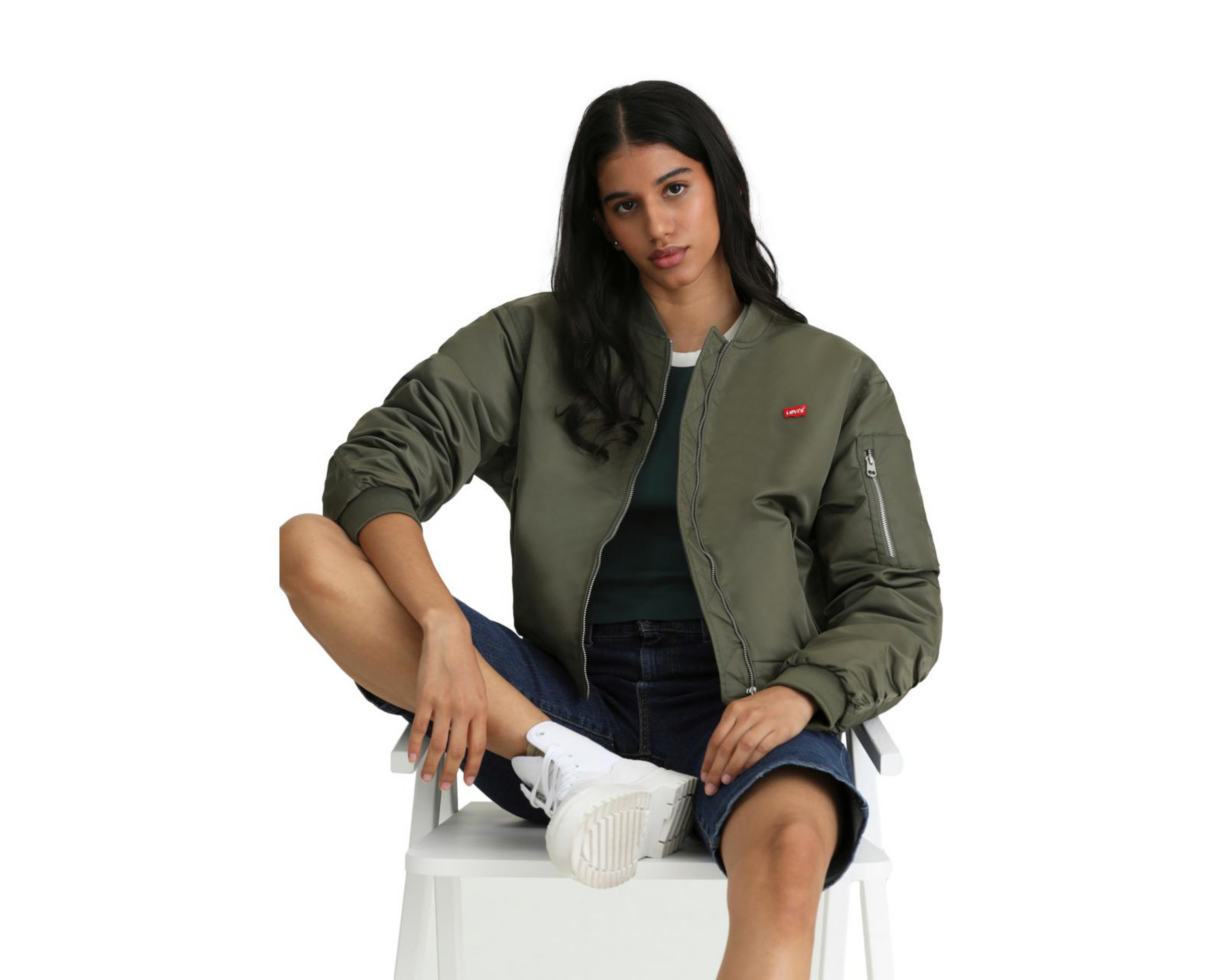Foto 8 pulgar | Chamarra Verde Levi's para Mujer