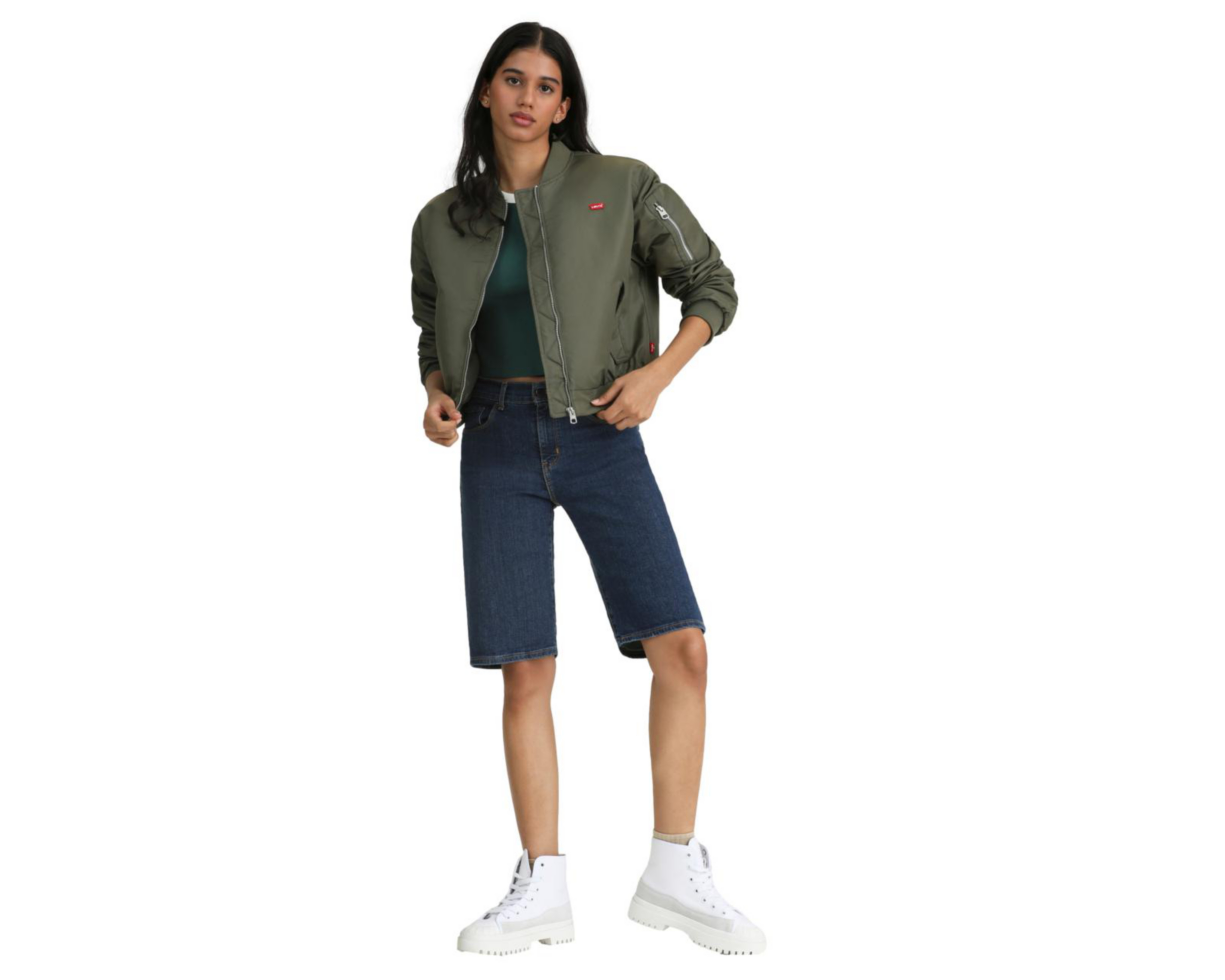 Foto 9 pulgar | Chamarra Verde Levi's para Mujer