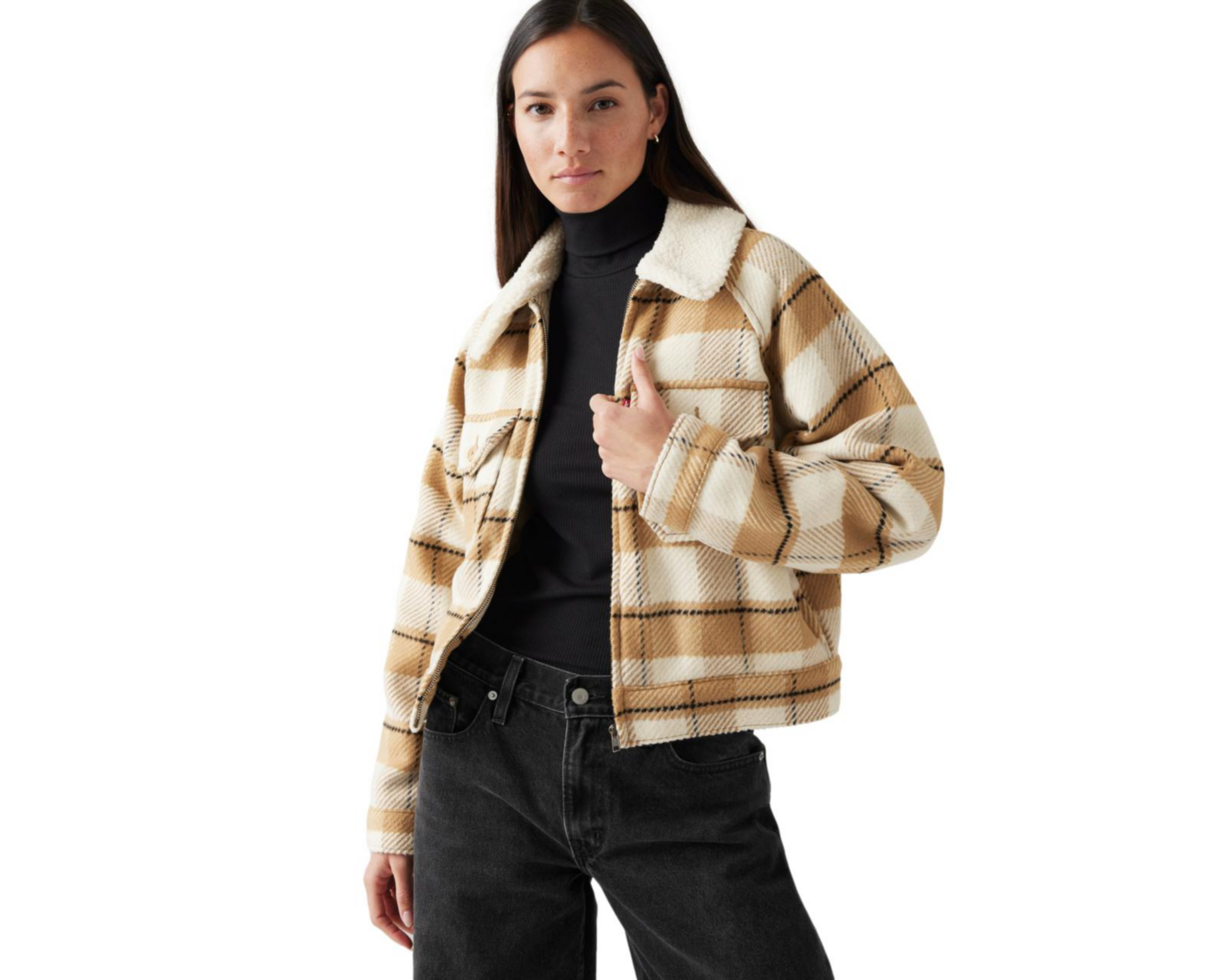 Foto 4 pulgar | Abrigo a Cuadros Levi's para Mujer