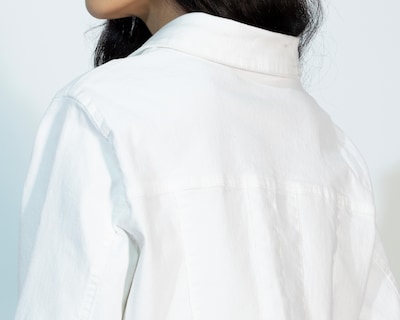 Foto 5 | Chamarra de Algodón Blanca Strona para Mujer