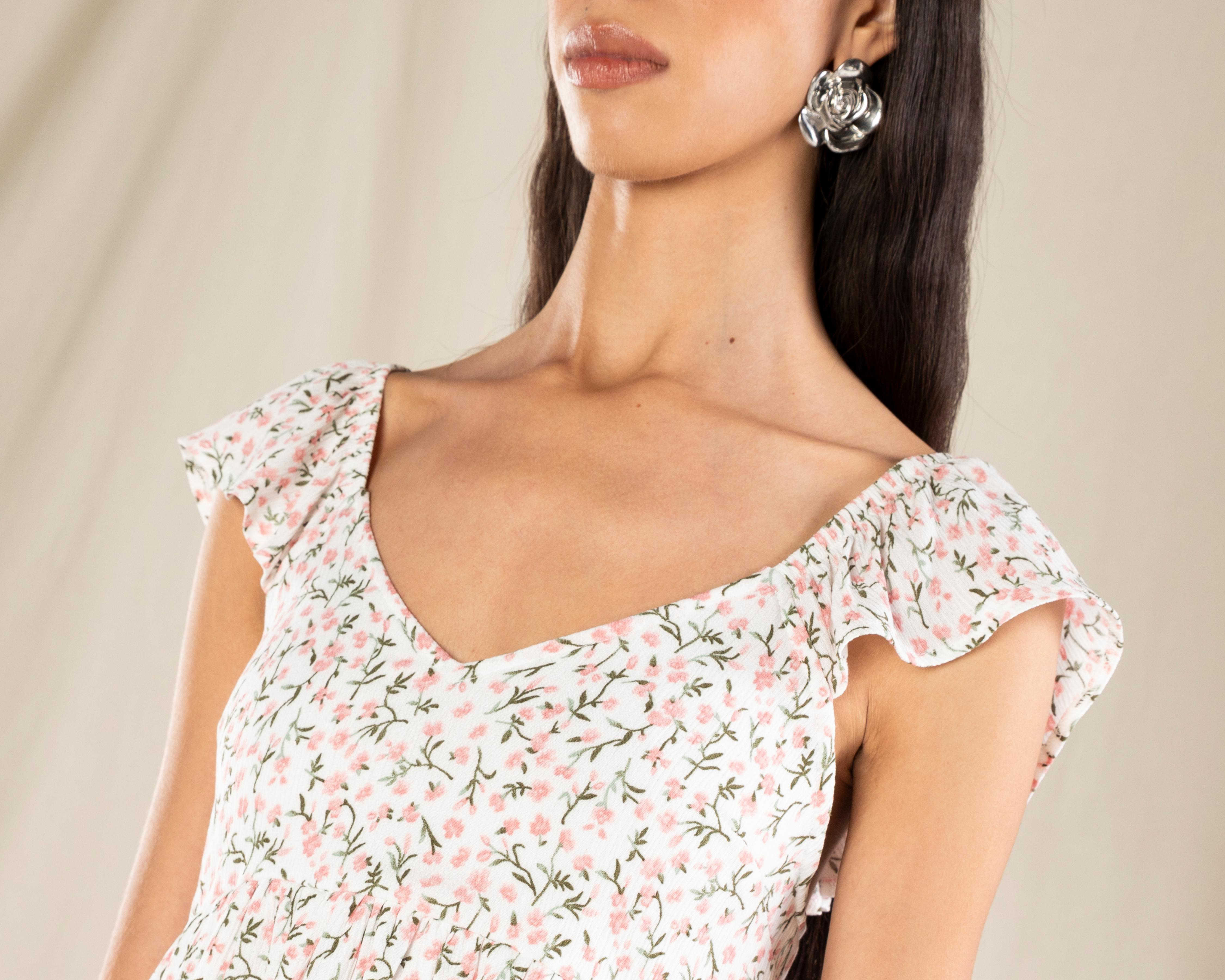 Foto 5 pulgar | Vestido Casual Strona Manga Corta Floral para Mujer
