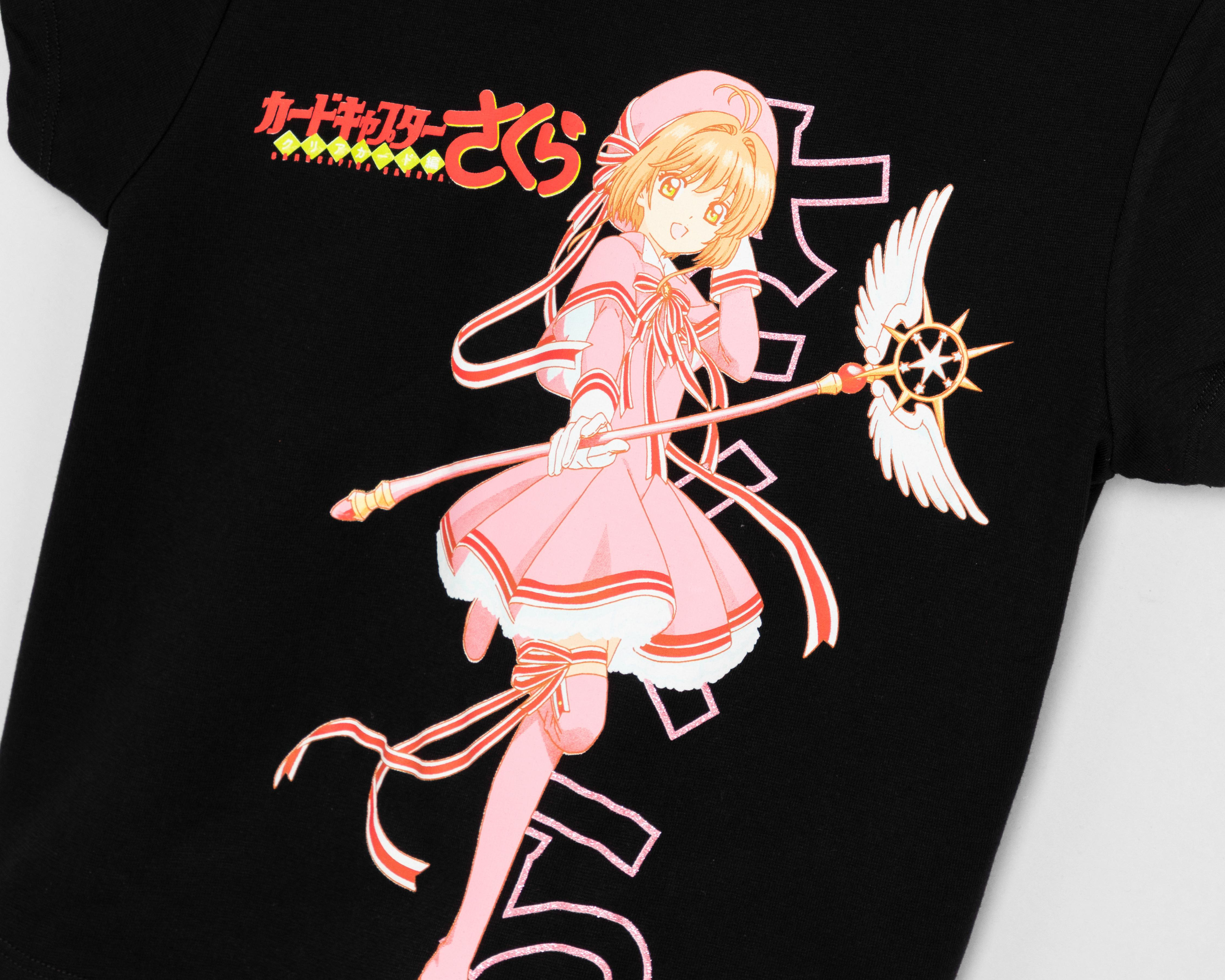 Foto 4 pulgar | Playera Sakura Negra Juvenil