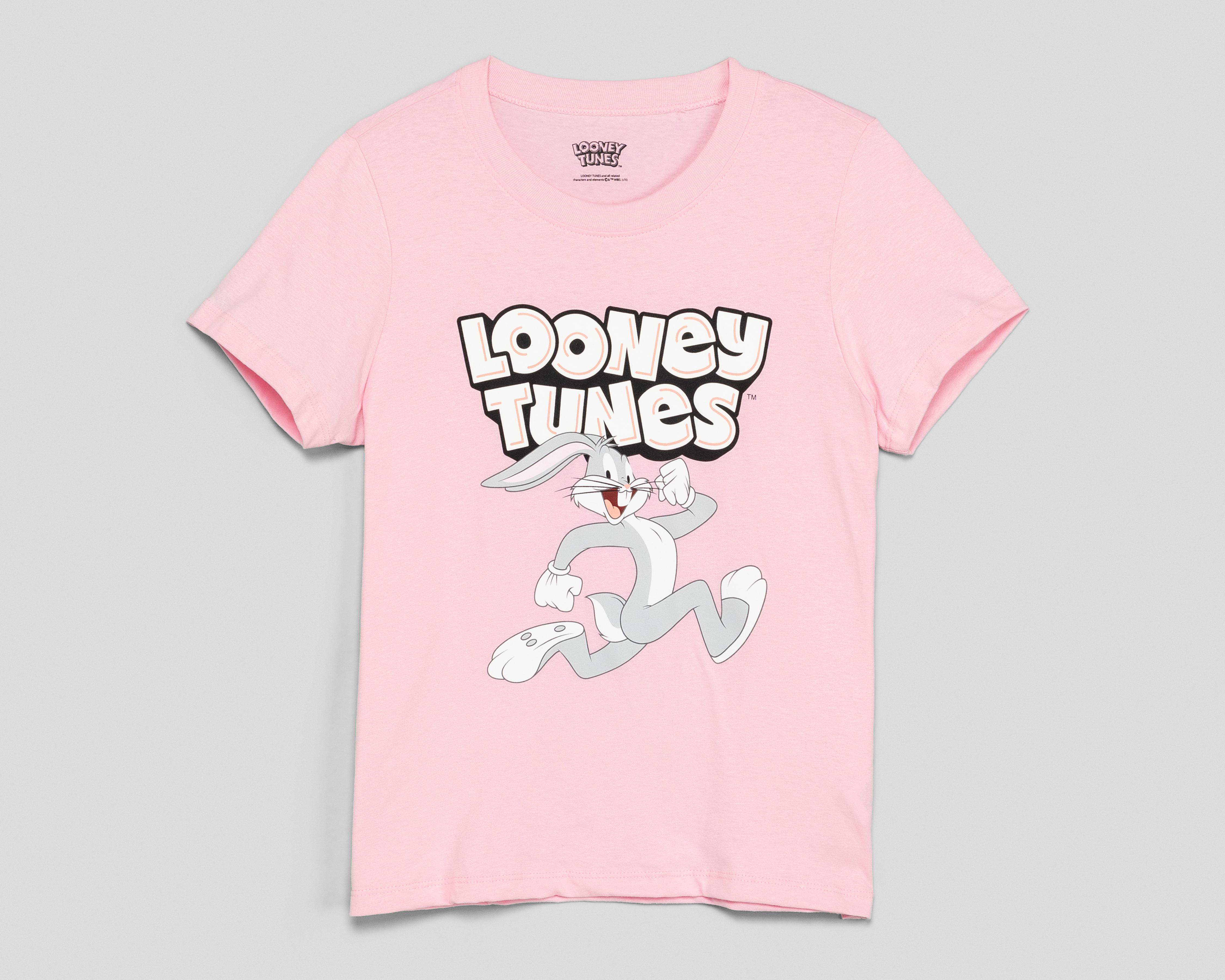 Foto 1 | Playera Rosa Looney Tunes para Mujer
