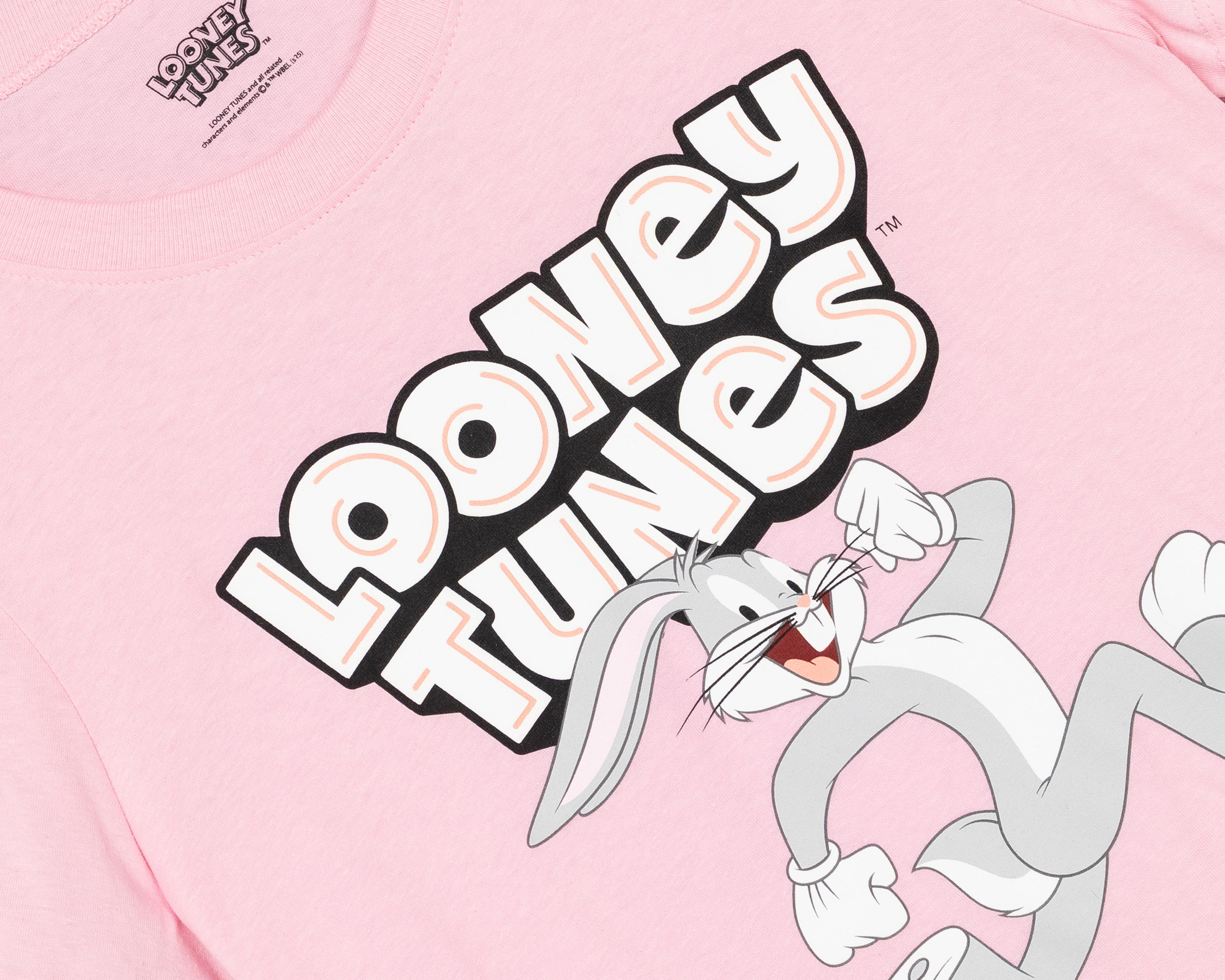 Foto 3 | Playera Rosa Looney Tunes para Mujer