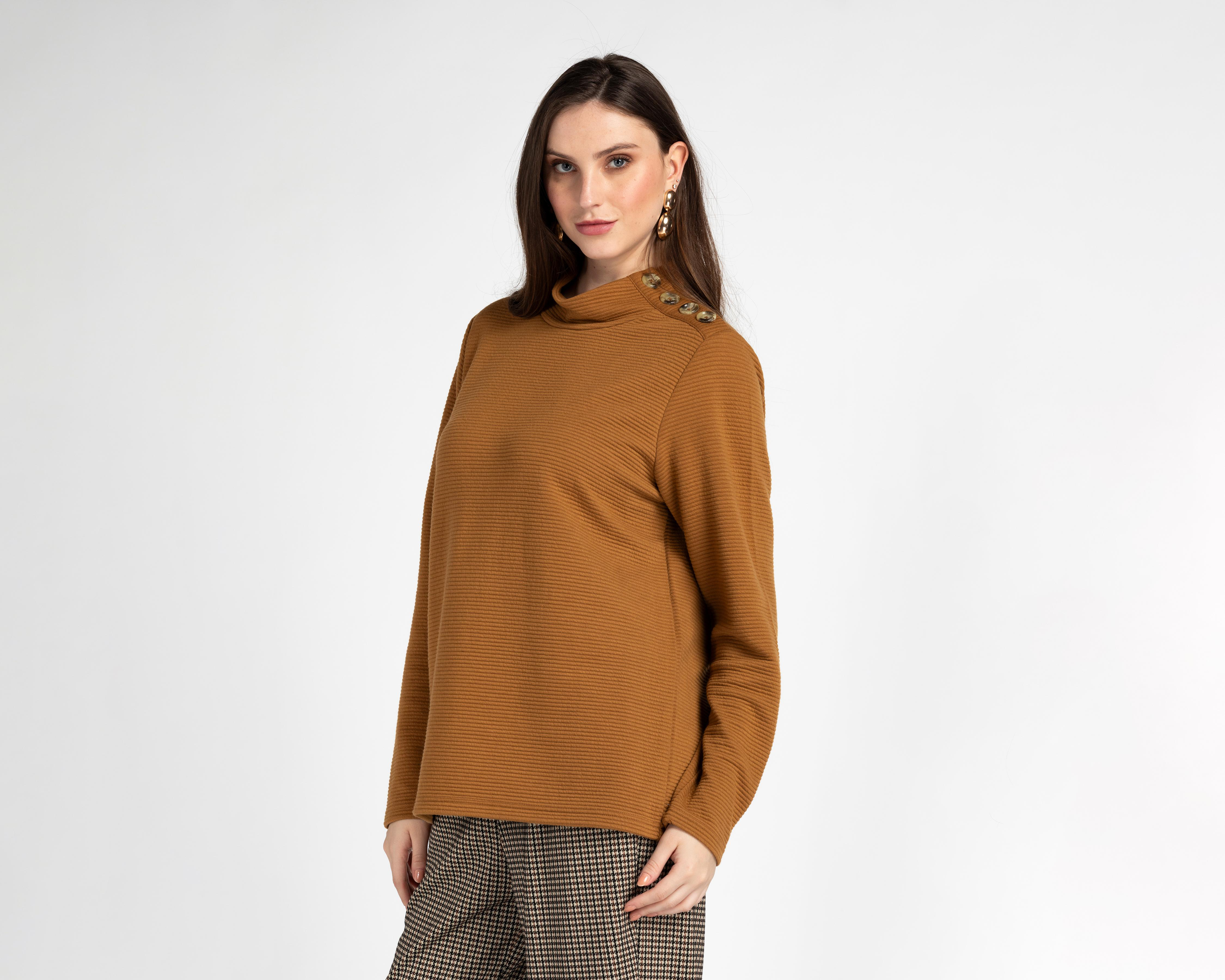 Foto 1 | Sudadera Cuello Alto Sahara para Mujer