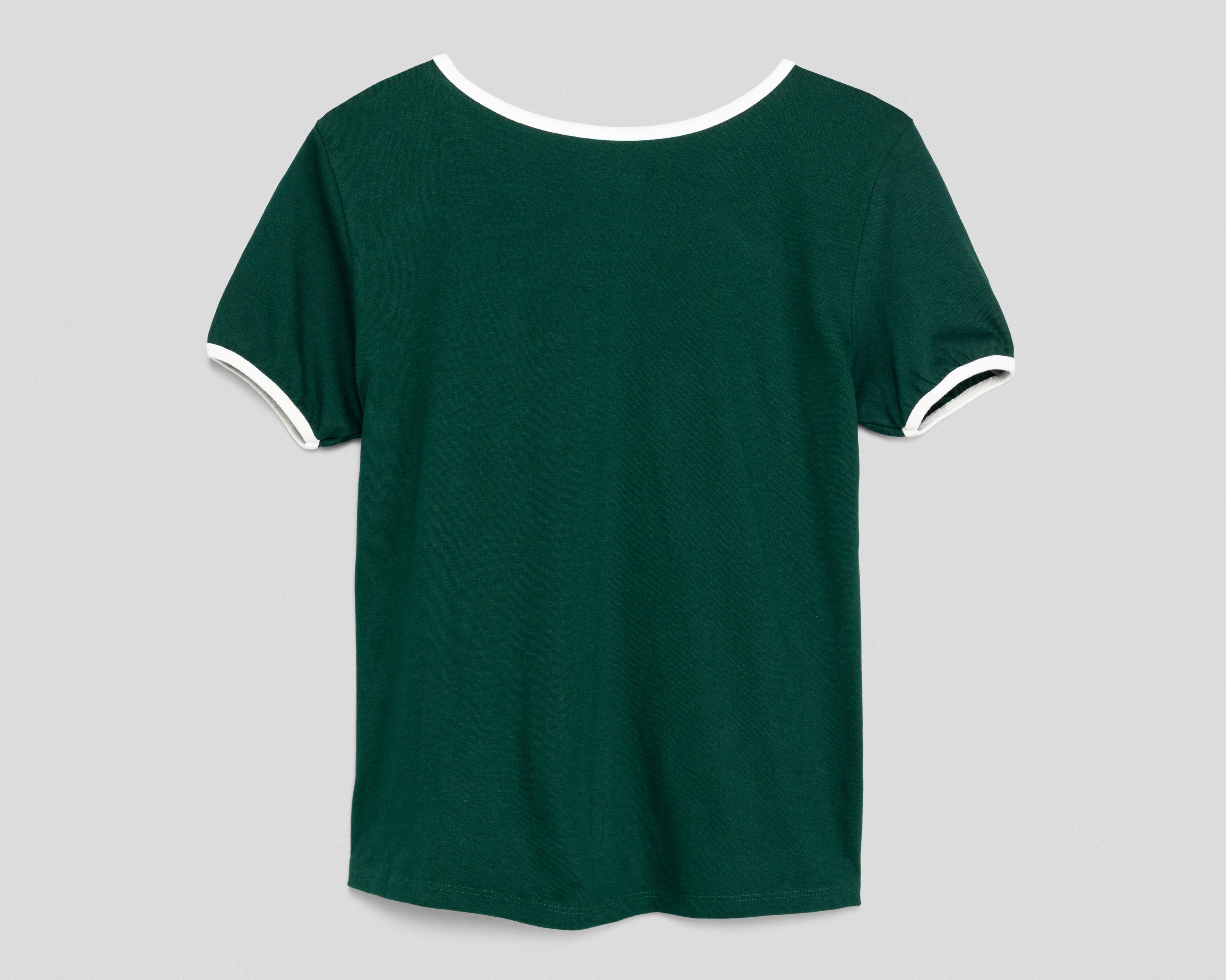 Foto 3 pulgar | Playera Refill Verde para Mujer