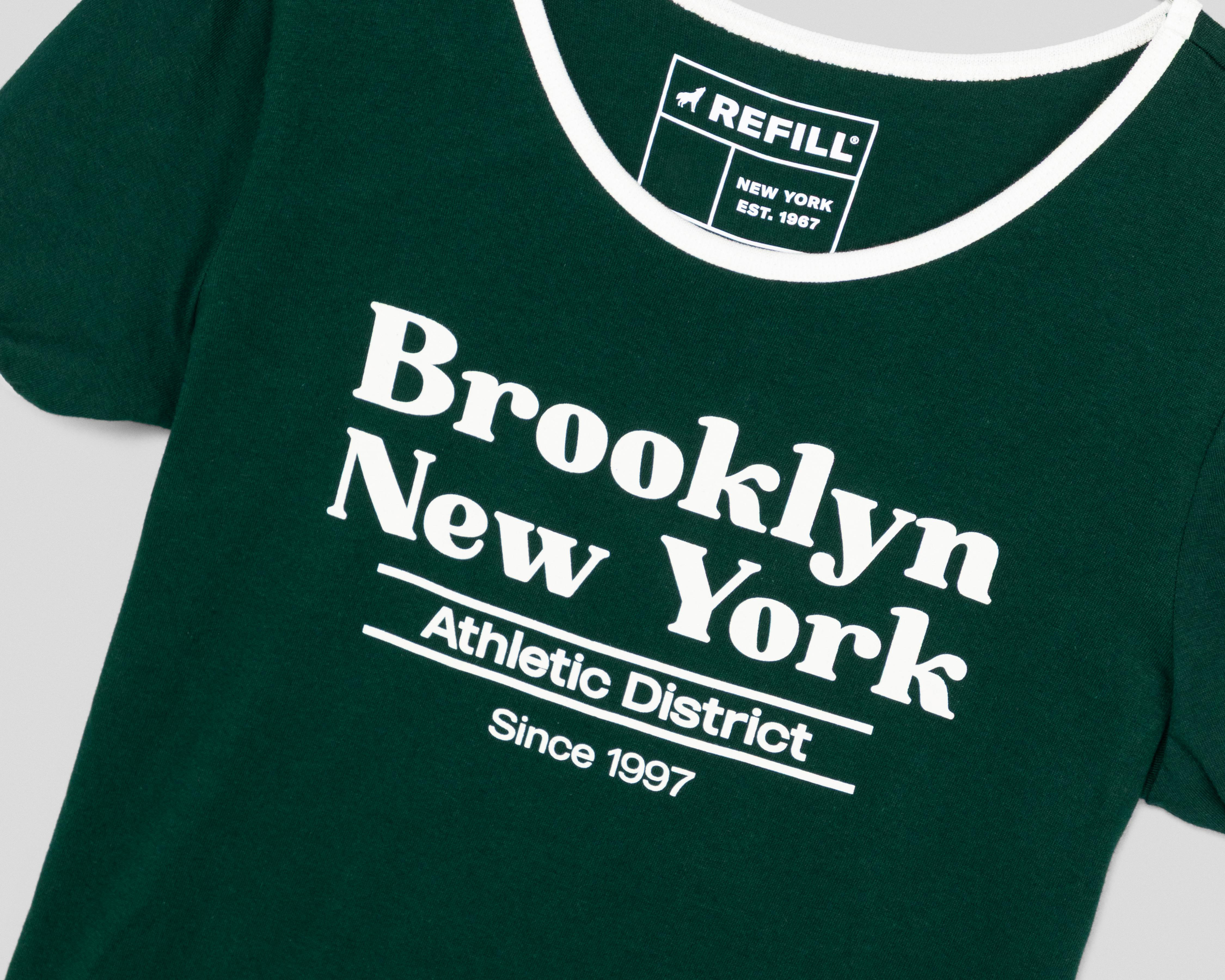 Foto 4 pulgar | Playera Refill Verde para Mujer