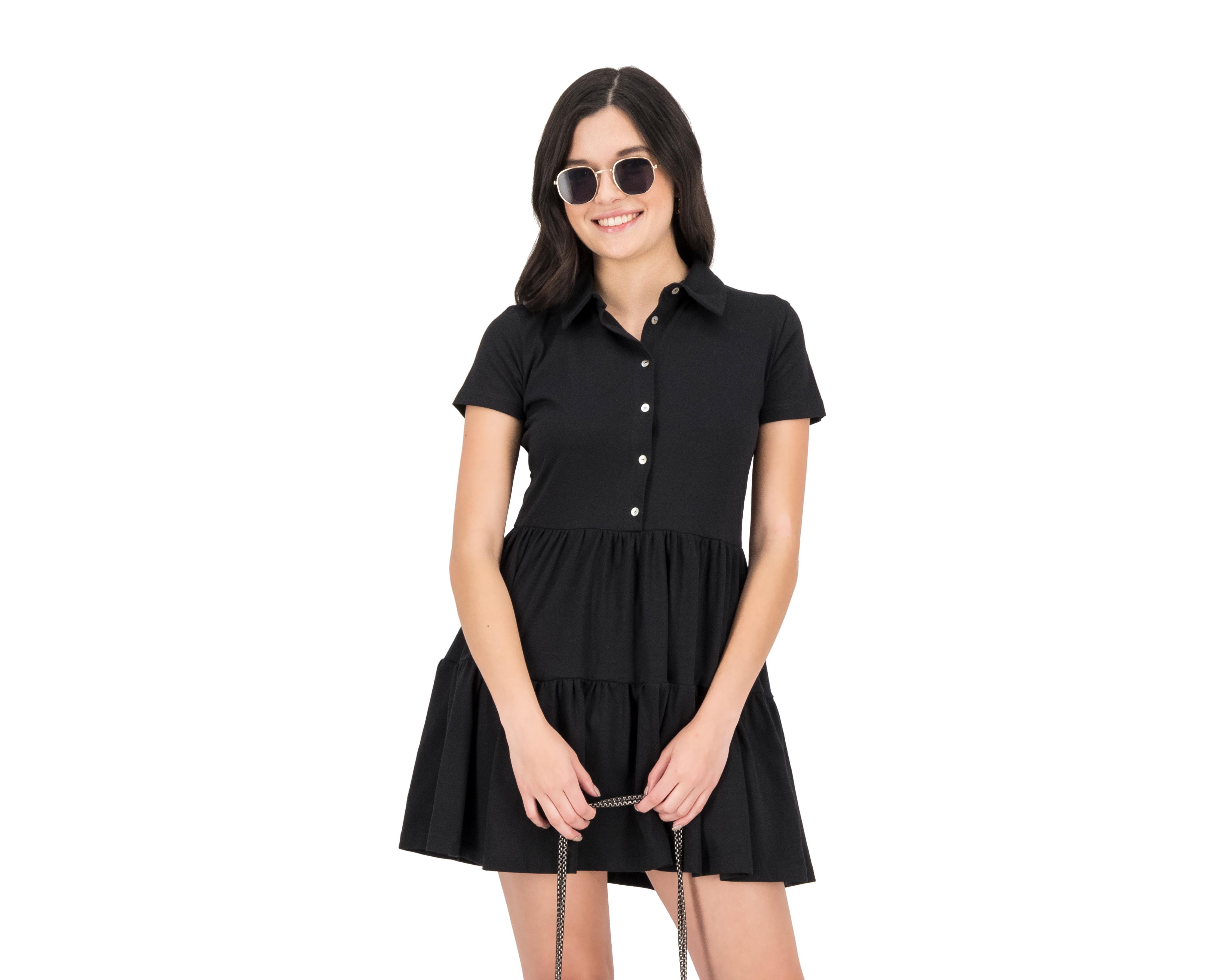 Vestido Refill Casual Corto con Botones