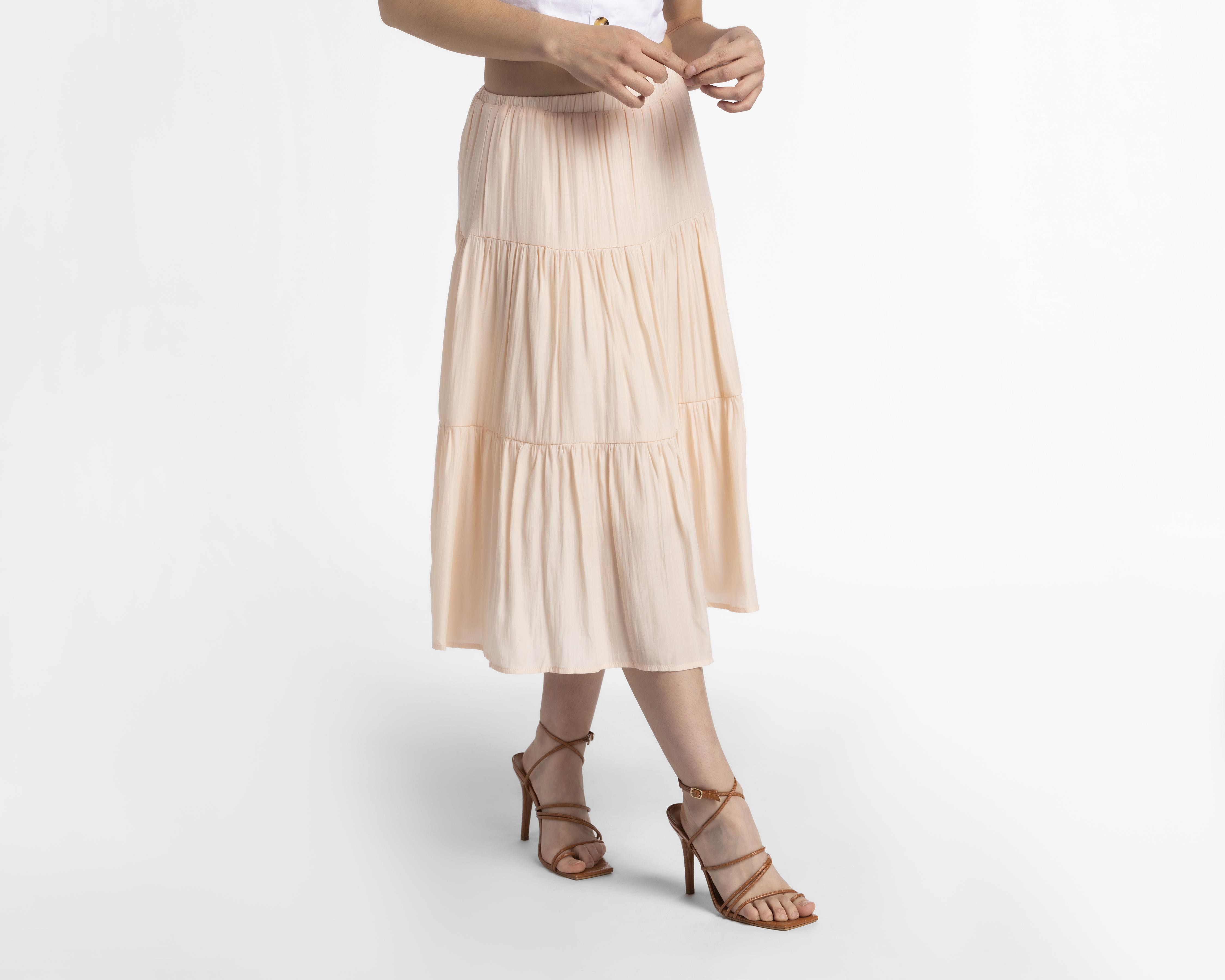 Foto 1 | Falda Midi Sahara Beige