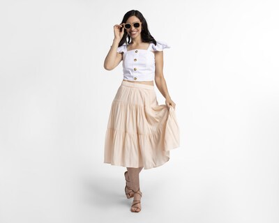 Foto 2 | Falda Midi Sahara Beige