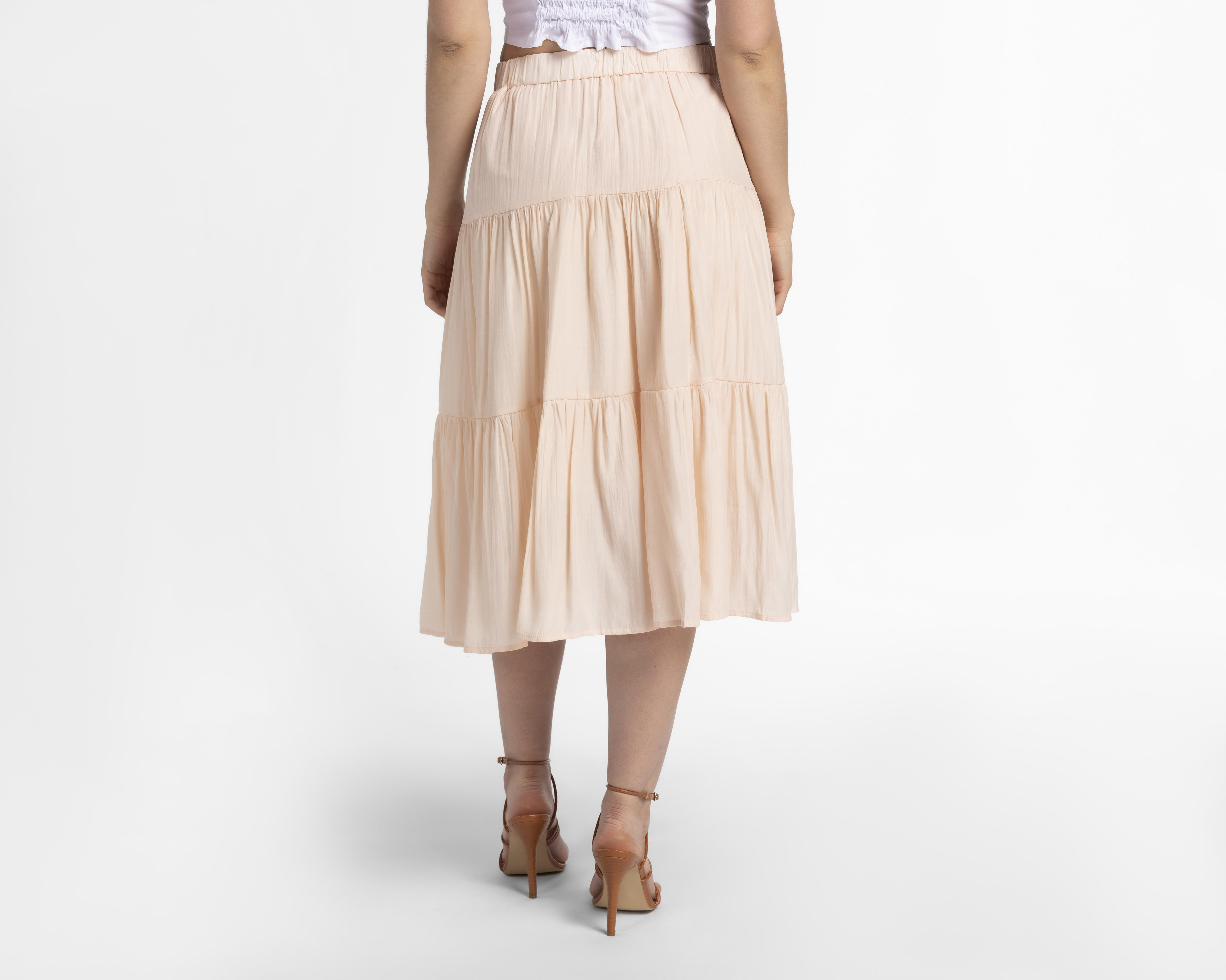 Foto 4 pulgar | Falda Midi Sahara Beige