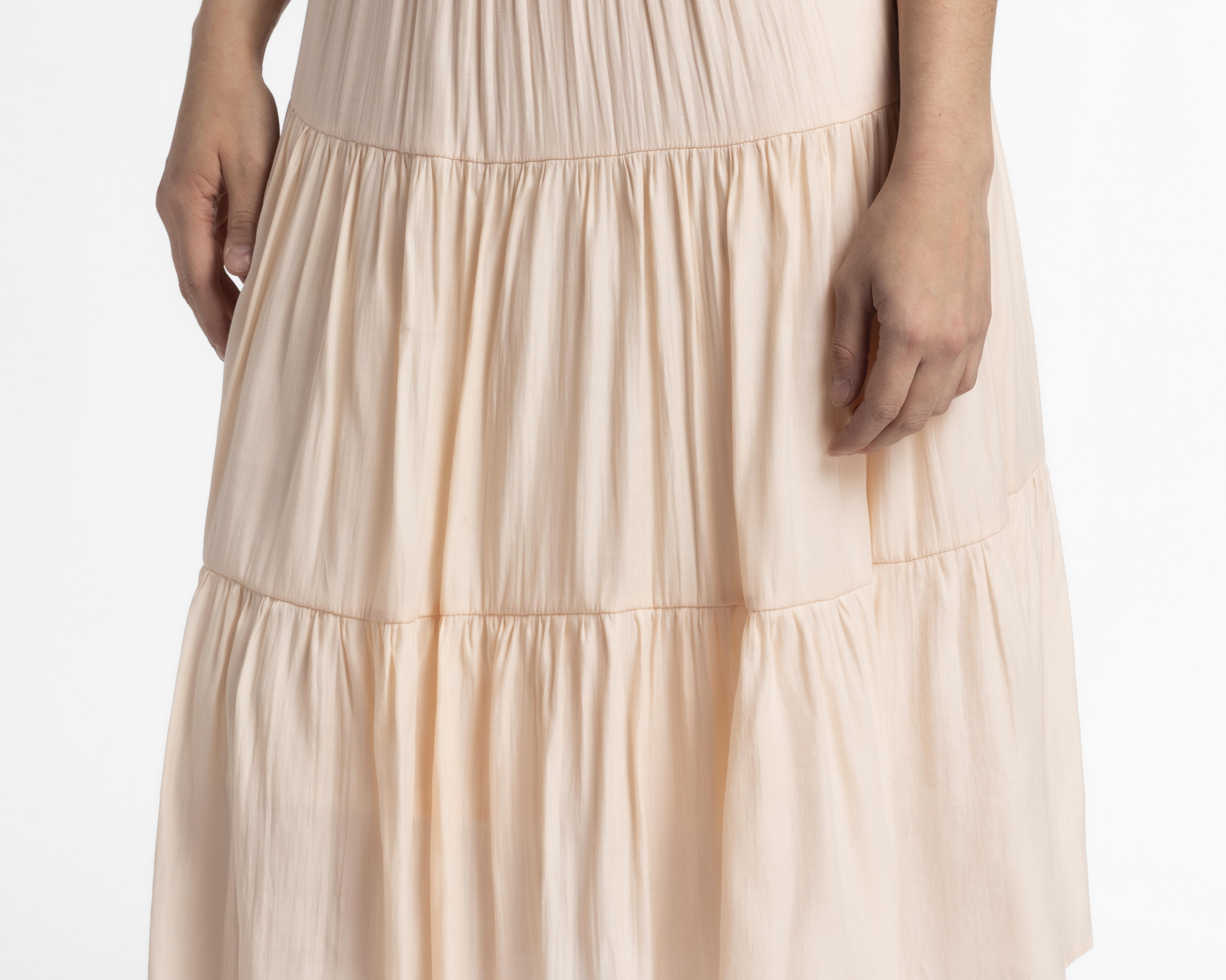 Foto 5 pulgar | Falda Midi Sahara Beige