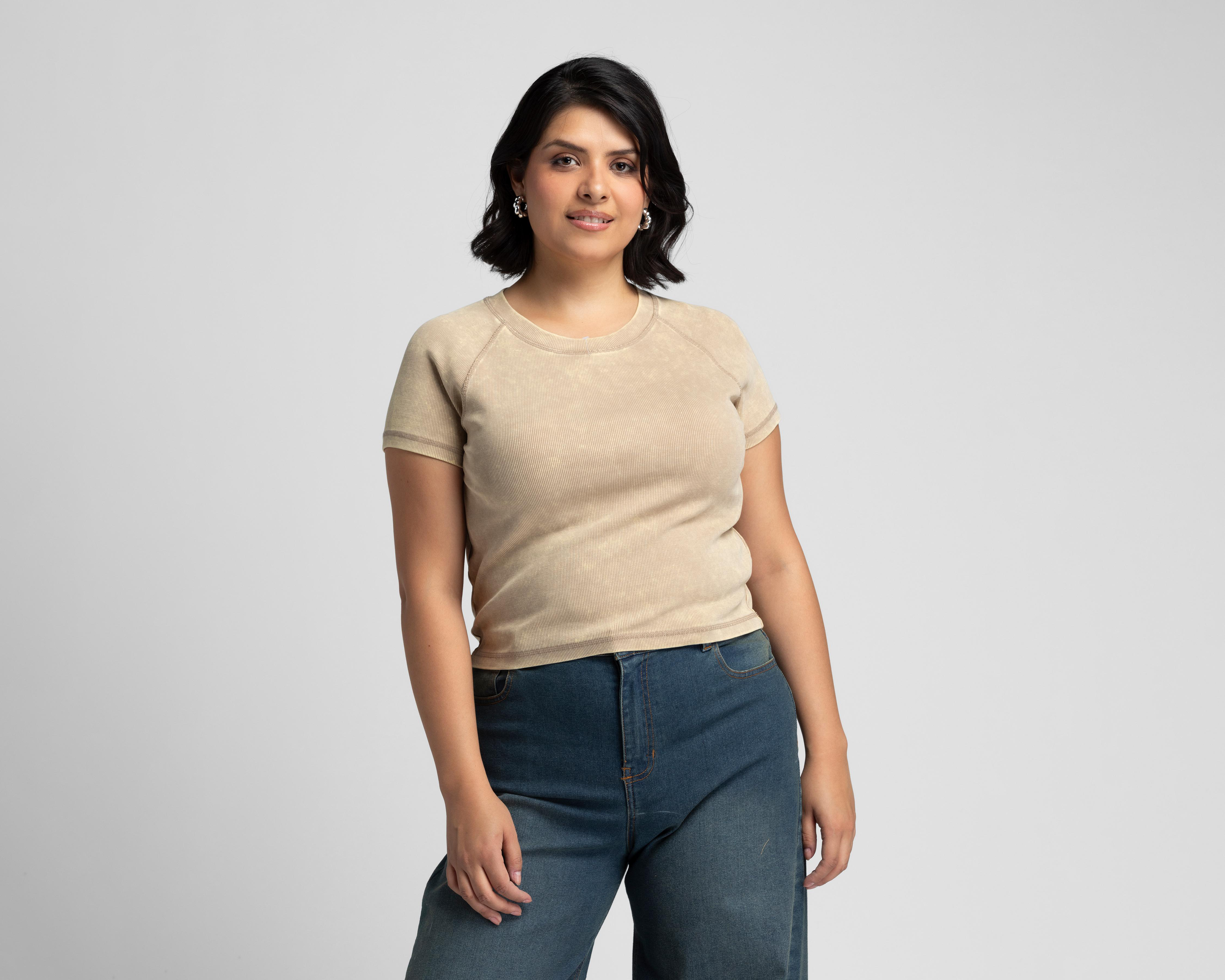 Crop Top Strona Acanalado para Mujer