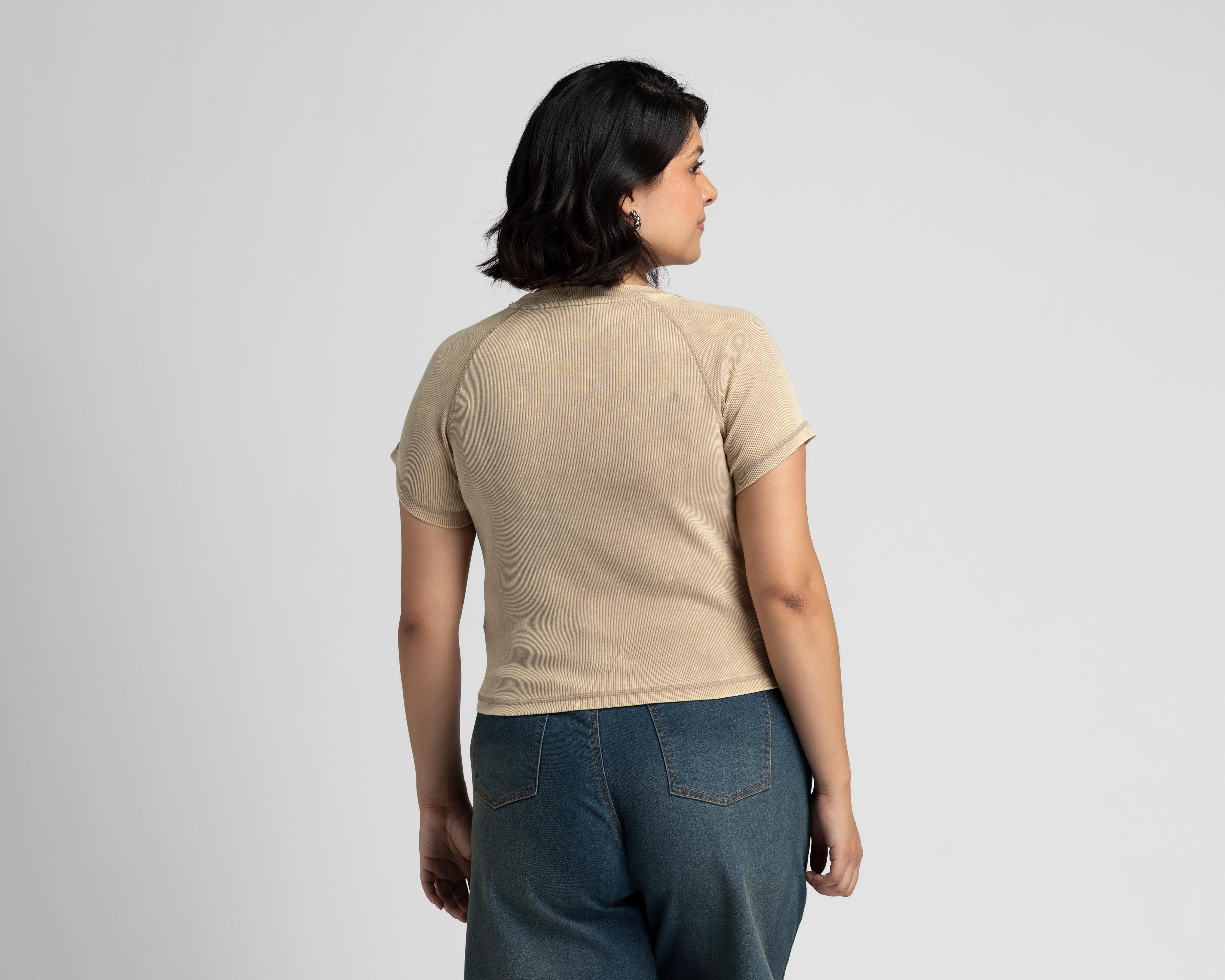 Foto 4 pulgar | Crop Top Strona Acanalado para Mujer