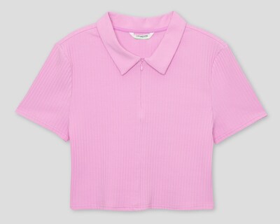 Foto 1 | Playera Polo 18 Forever Manga Corta Rosa para Mujer