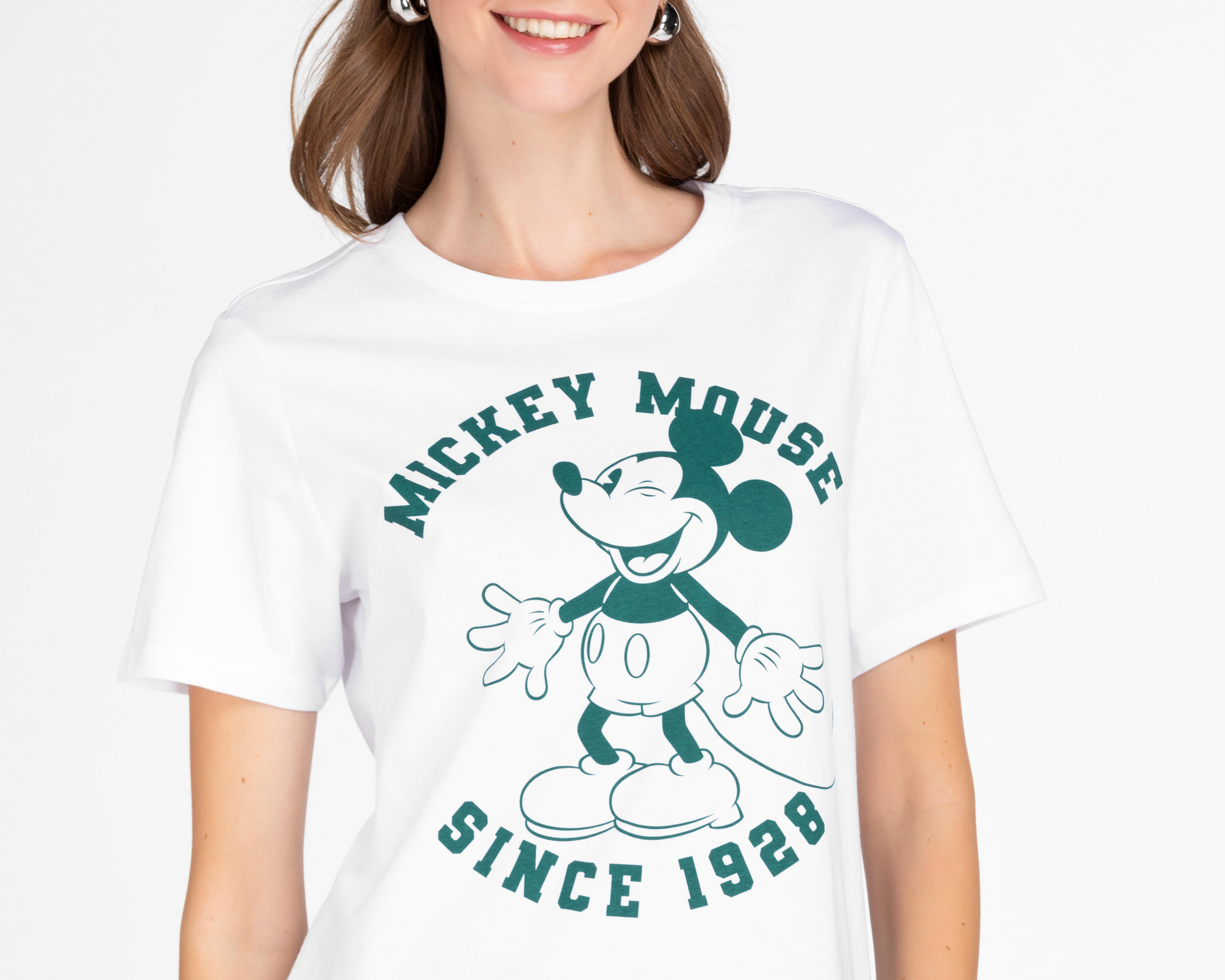 Foto 4 pulgar | Playera Disney Mickey Mouse Manga Corta para Mujer