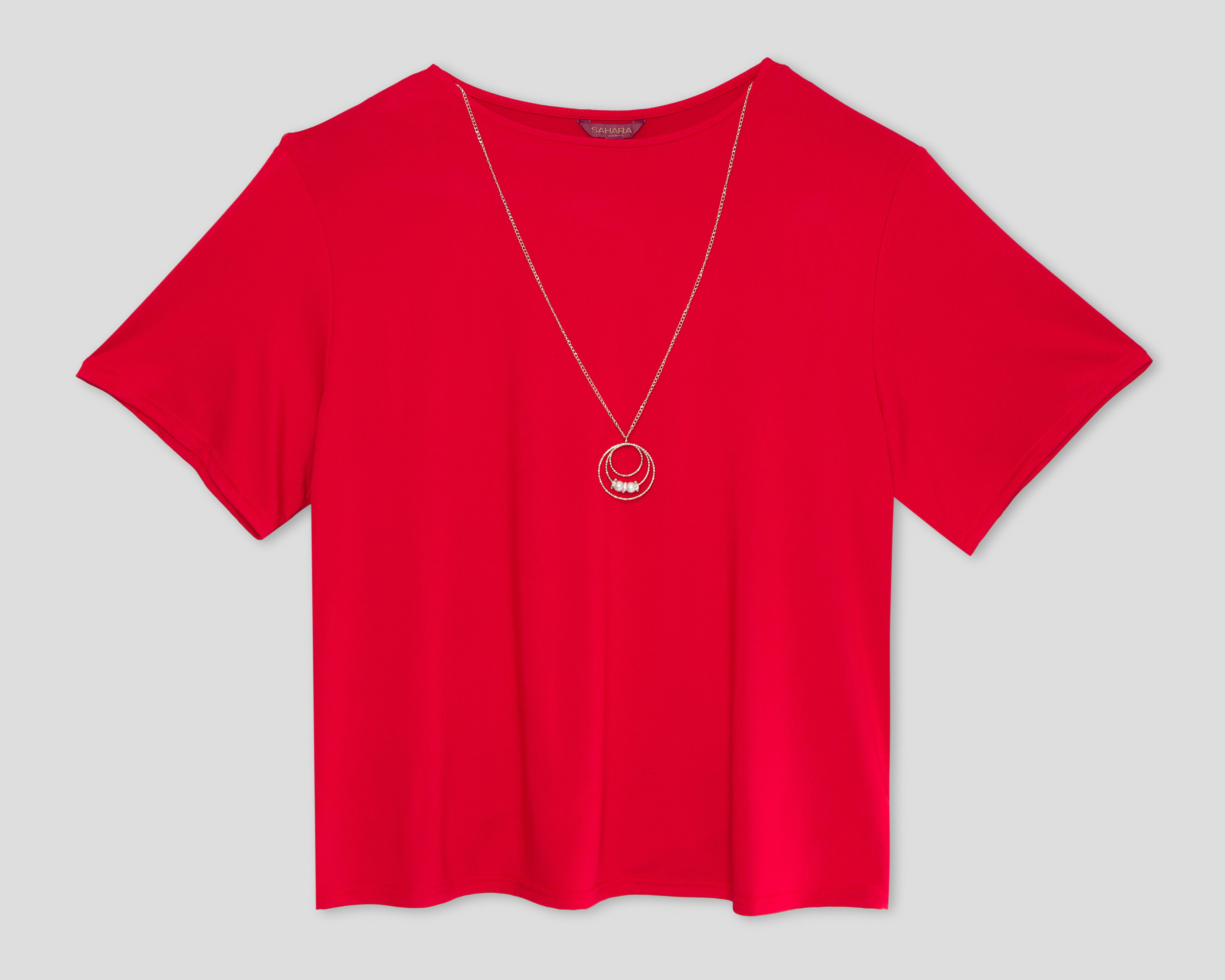 Foto 2 pulgar | Playera Sahara con Collar para Mujer
