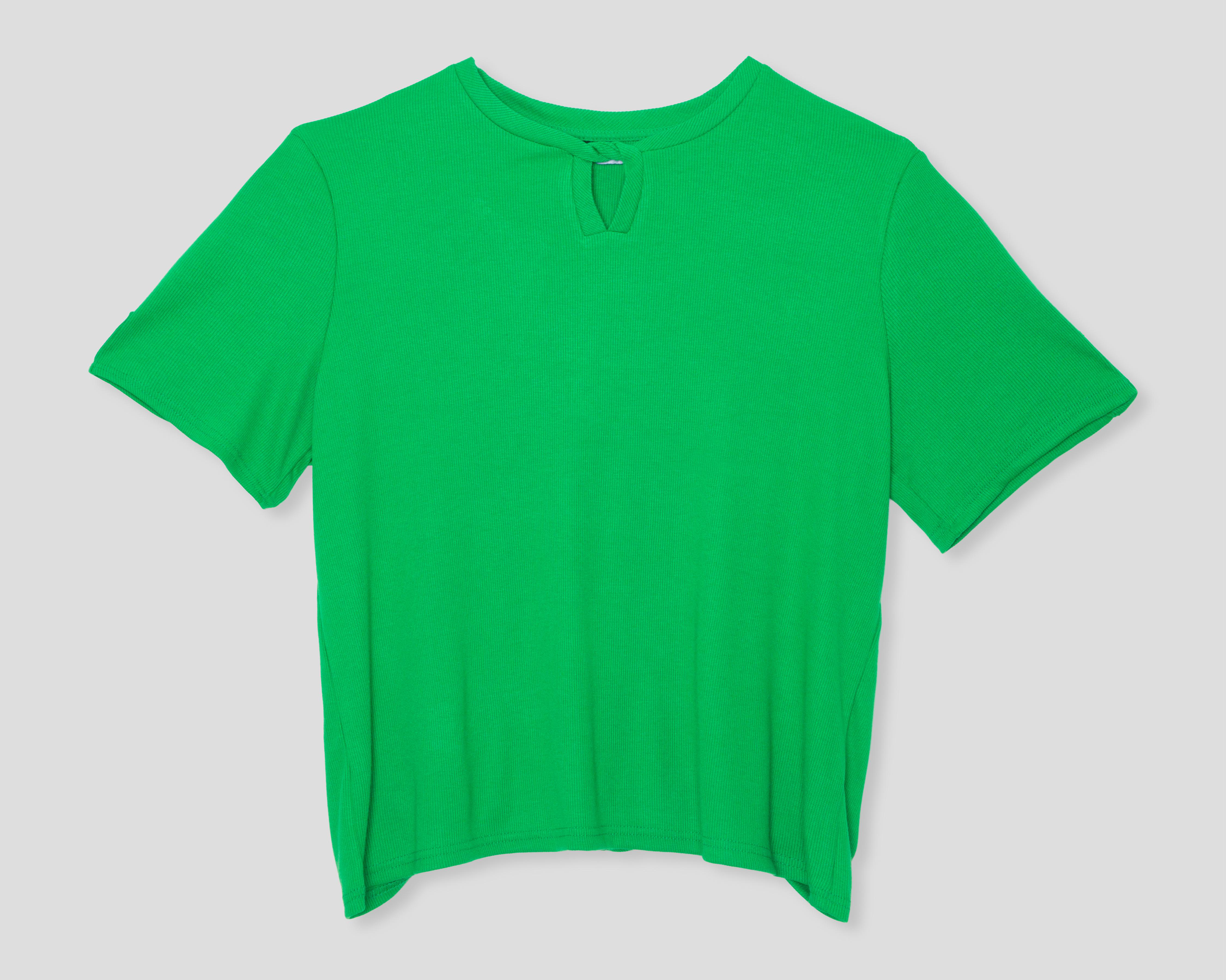 Foto 2 pulgar | Blusa Lady Sun Manga Corta Verde para Mujer