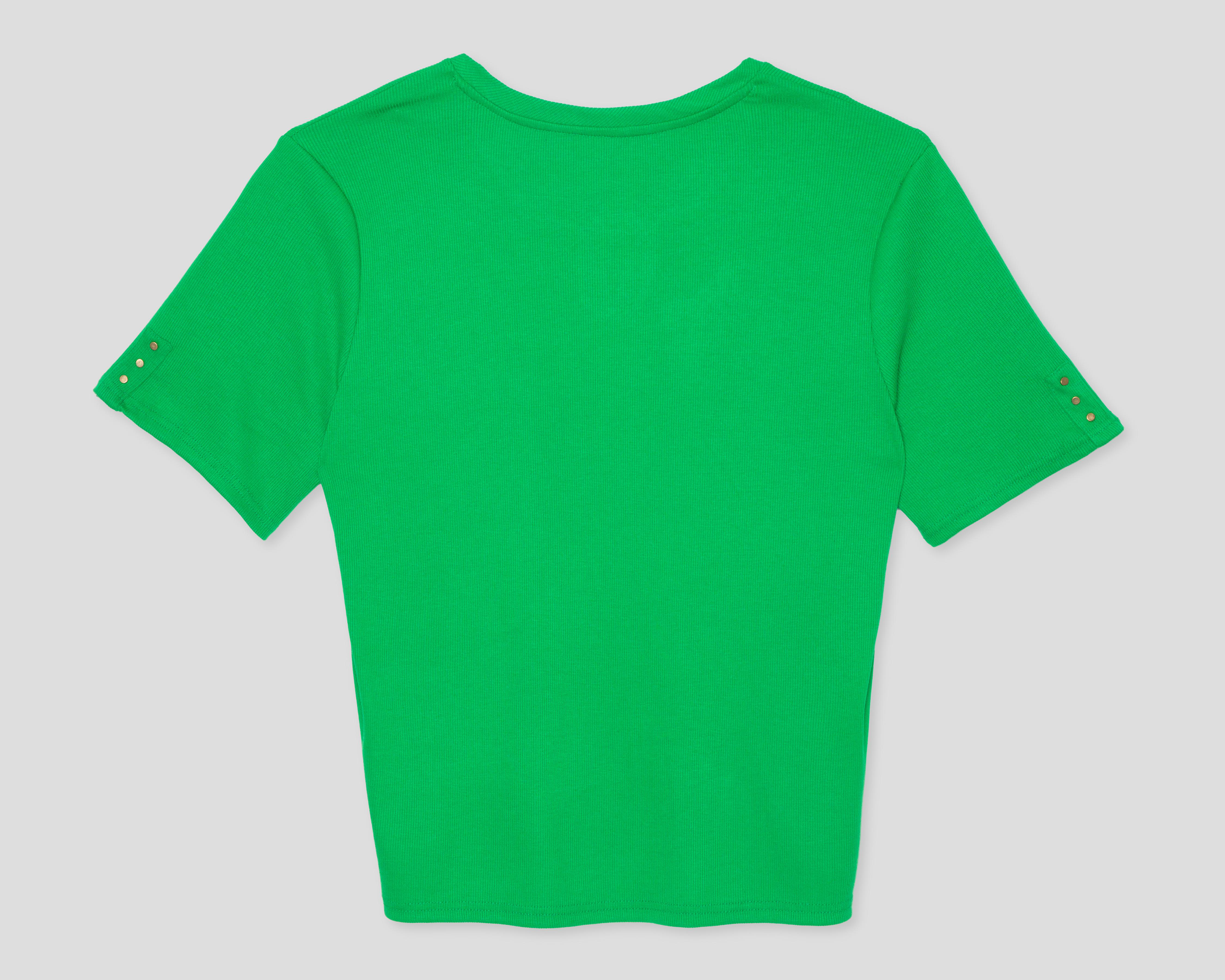 Foto 3 pulgar | Blusa Lady Sun Manga Corta Verde para Mujer
