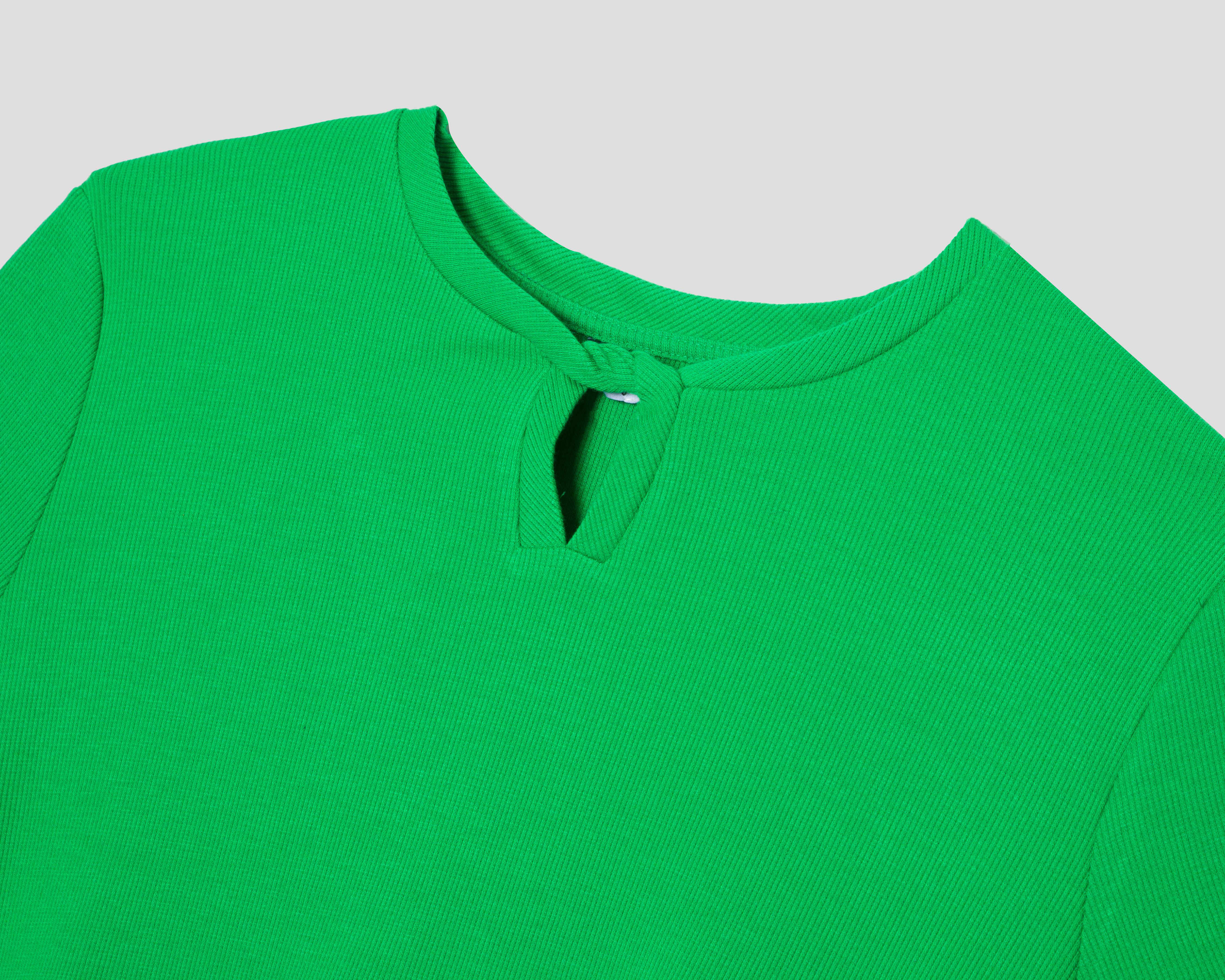 Foto 4 pulgar | Blusa Lady Sun Manga Corta Verde para Mujer