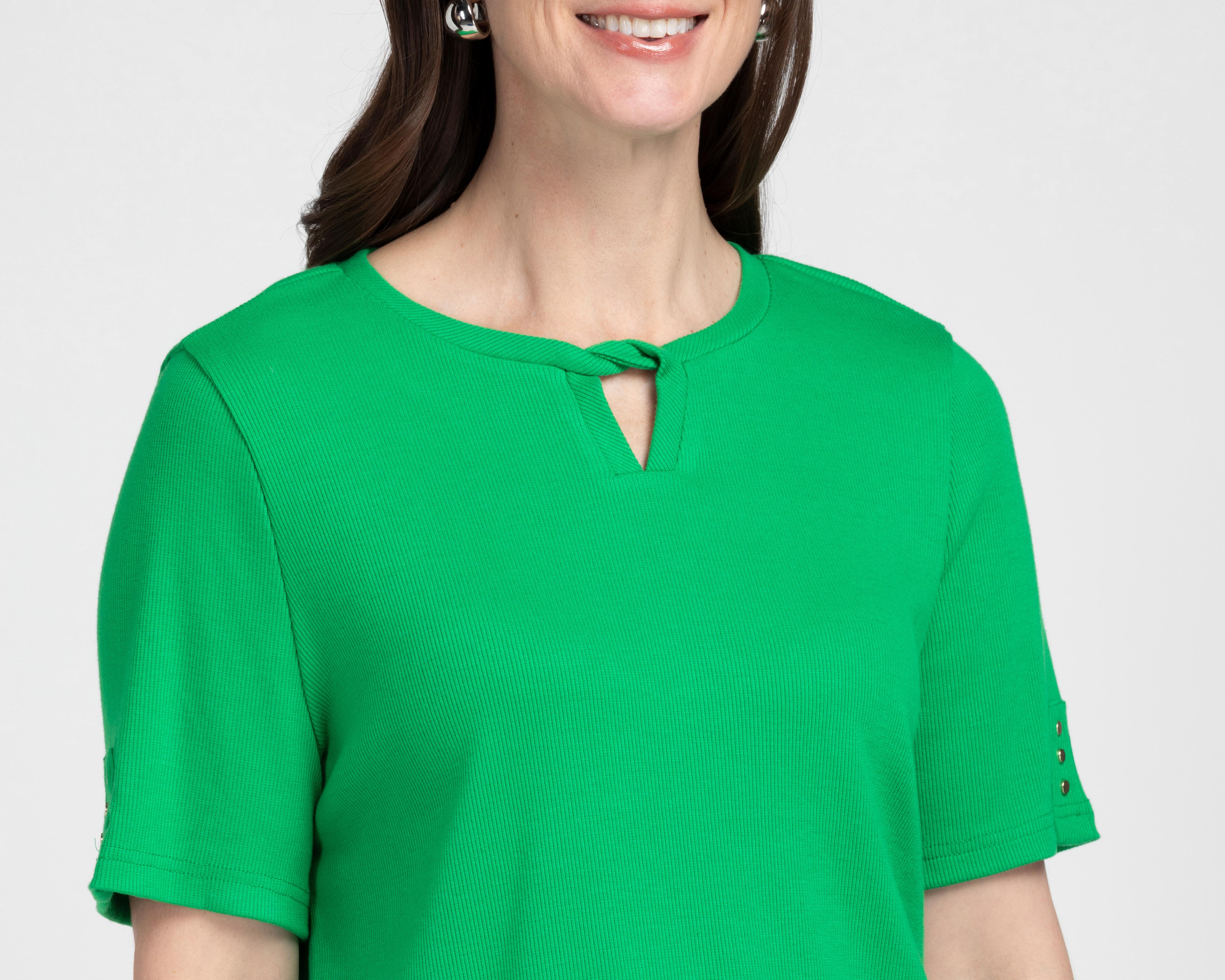 Foto 5 pulgar | Blusa Lady Sun Manga Corta Verde para Mujer