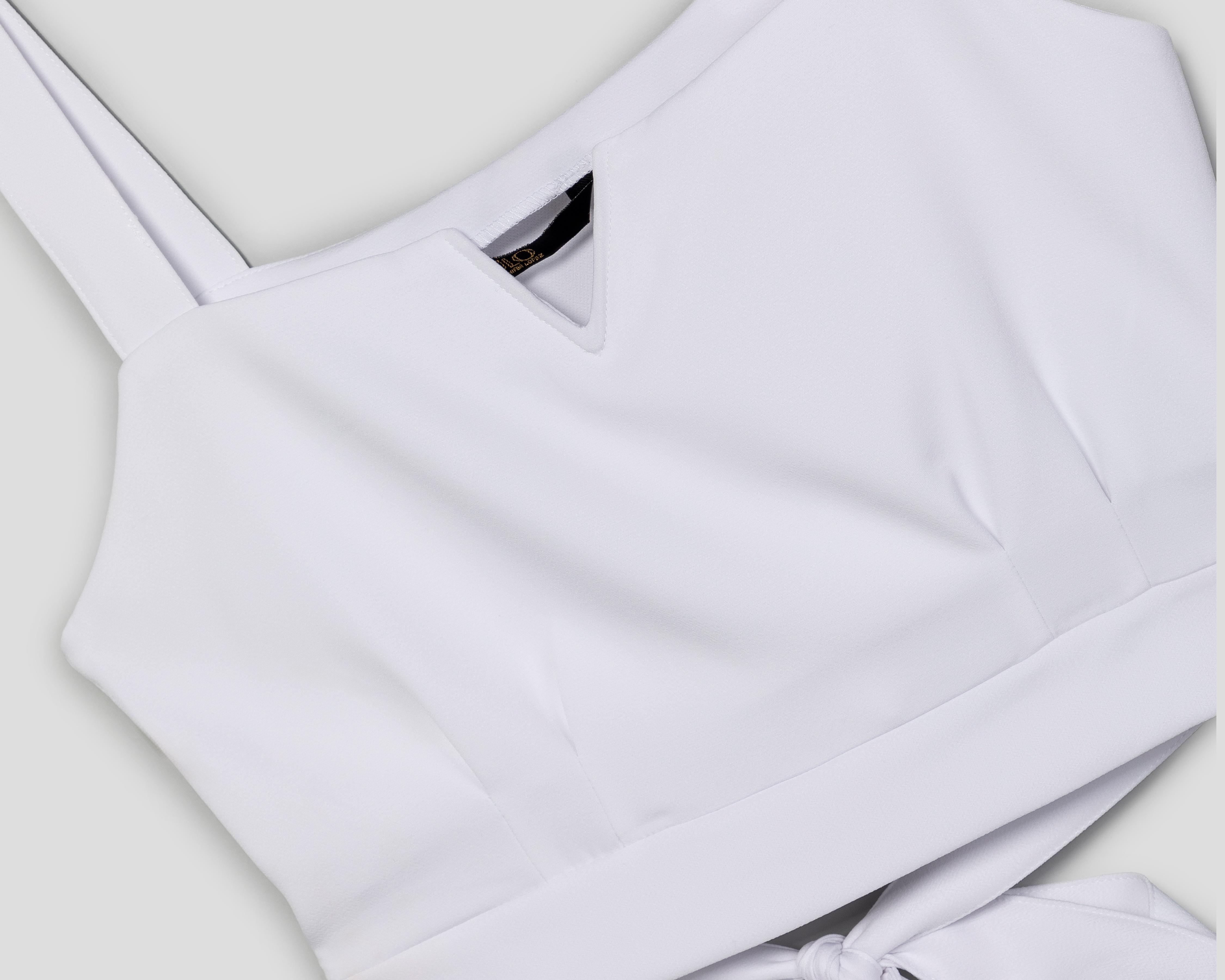 Foto 6 pulgar | Crop Top Jennifer Lopez Blanco para Mujer