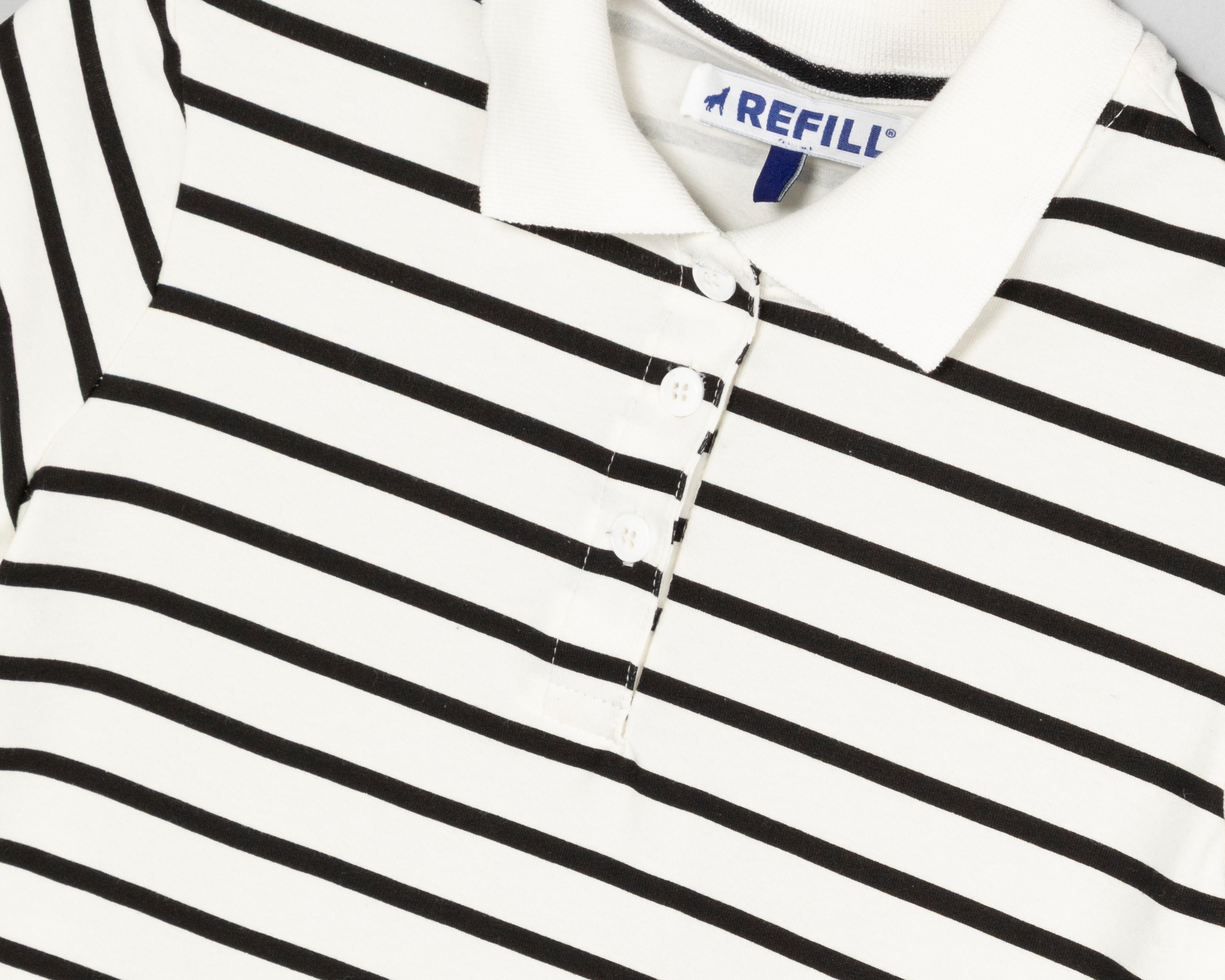 Foto 4 pulgar | Playera Polo Refill Manga Corta Blanca Juvenil