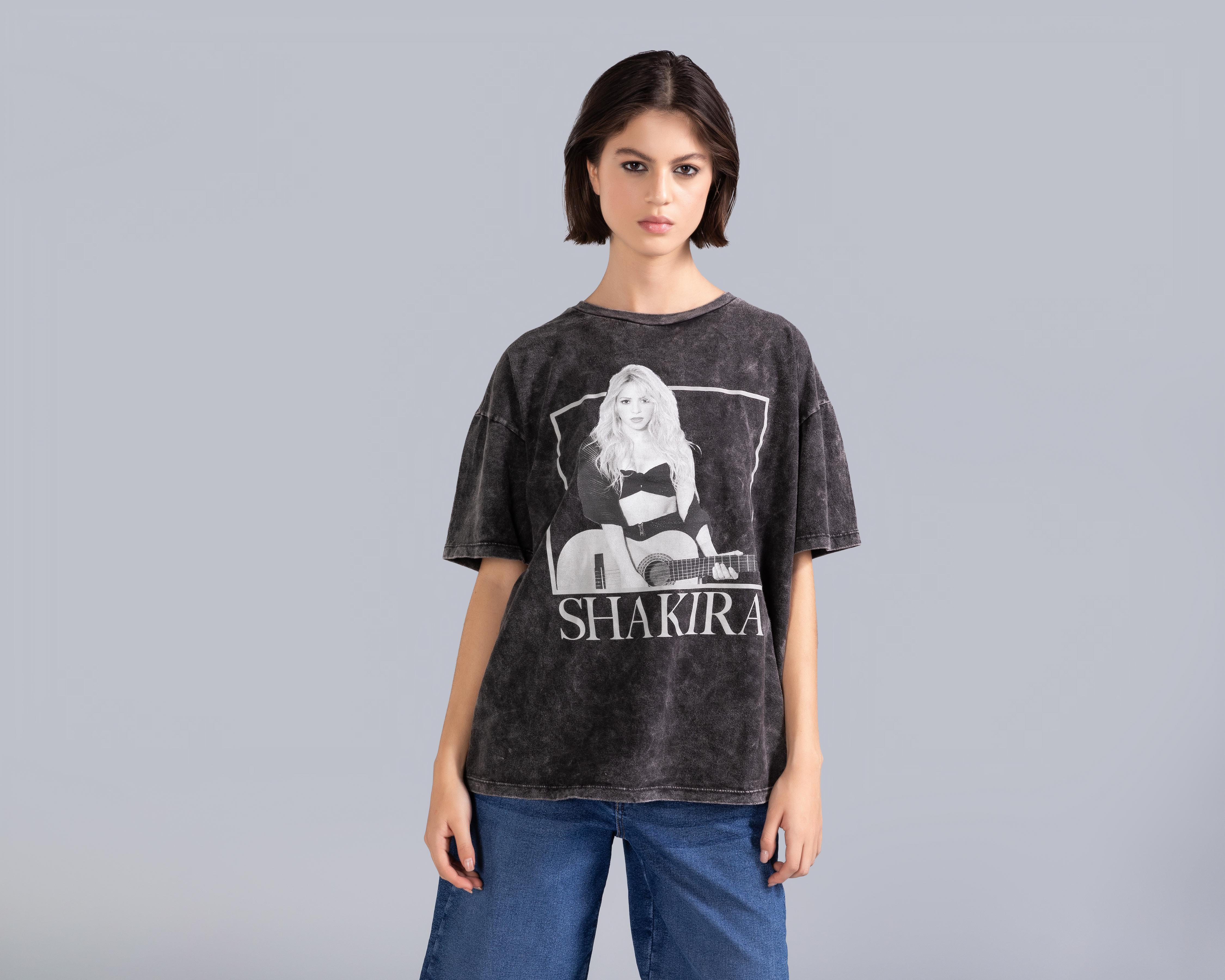 Foto 3 pulgar | Playera Shakira Estampada para Mujer