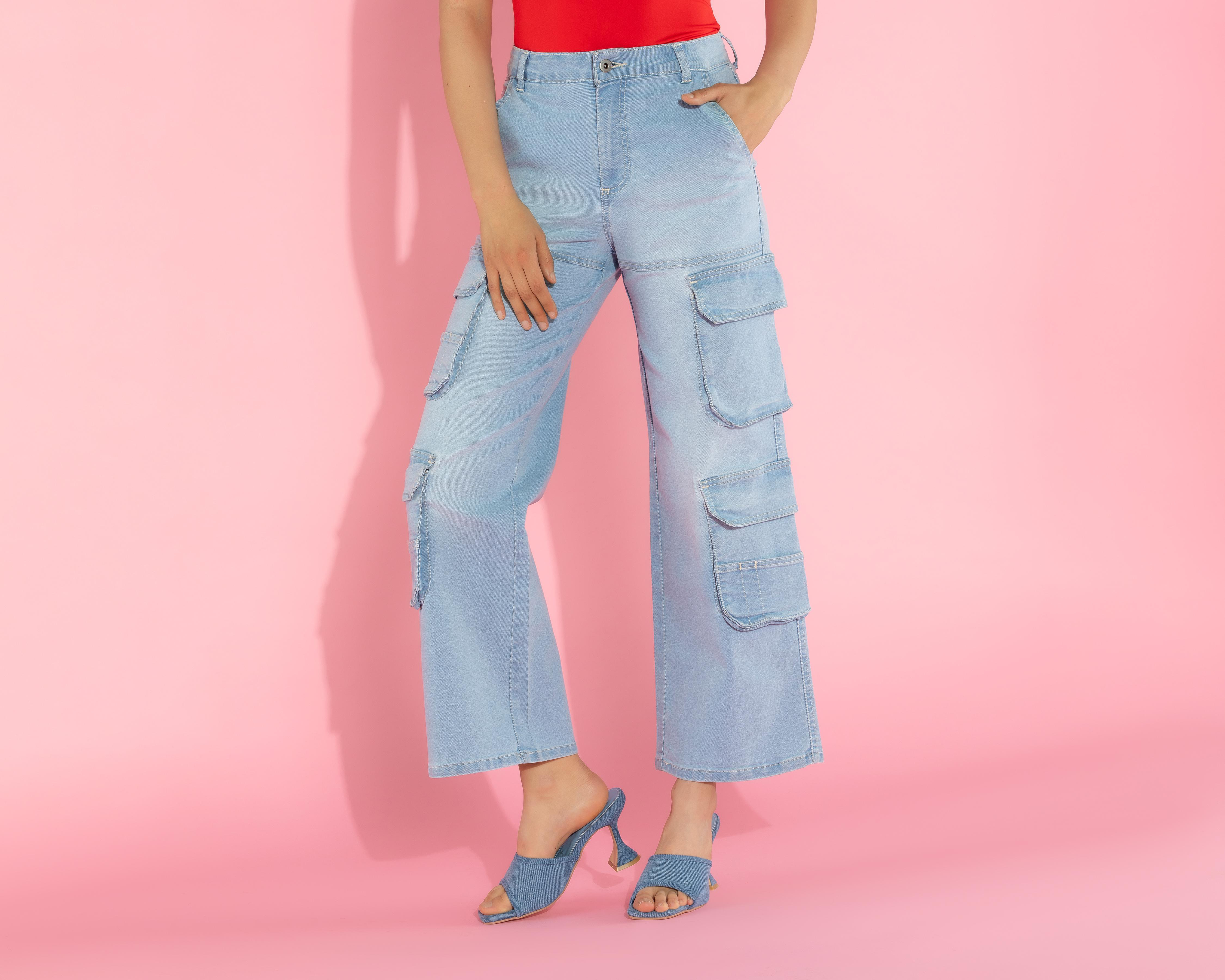 Jeans Thinner Culotte con Bolsas Cargo $549