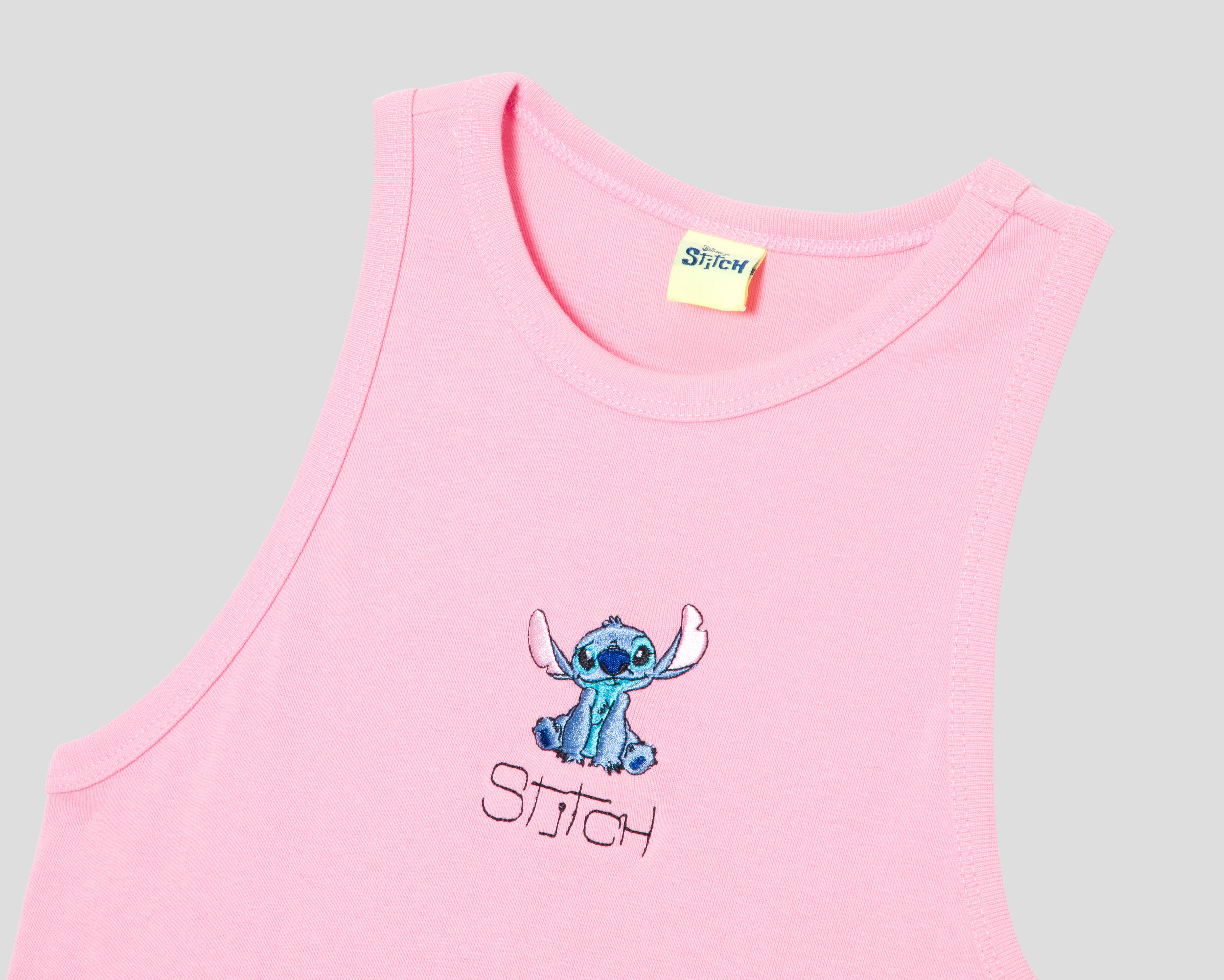 Foto 4 pulgar | Crop Top Rosa Disney Stitch para Mujer