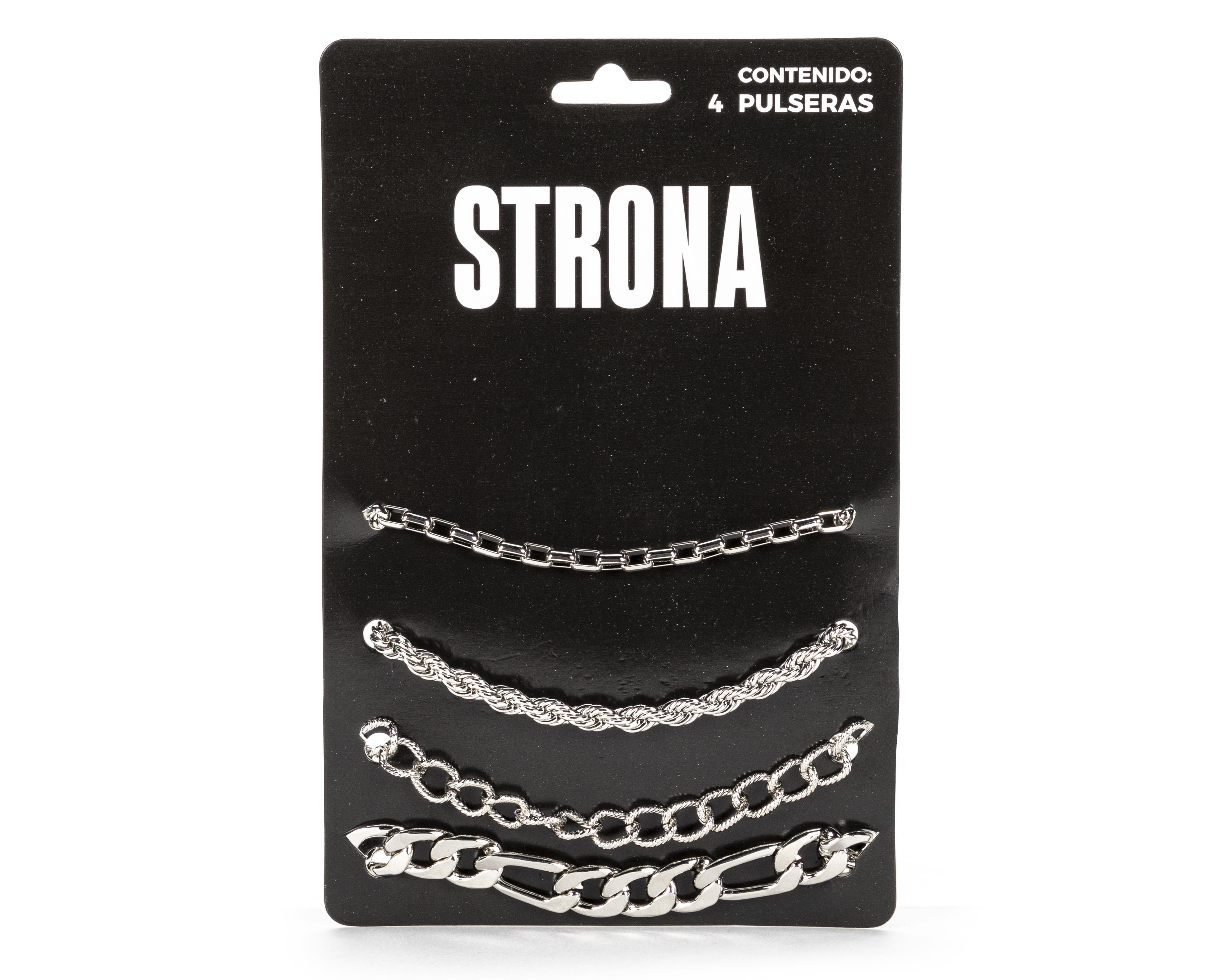 Foto 2 pulgar | Pulsera de Metal Strona 4 Piezas