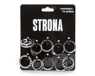 Foto 1 | Anillo de Metal Strona 10 Piezas