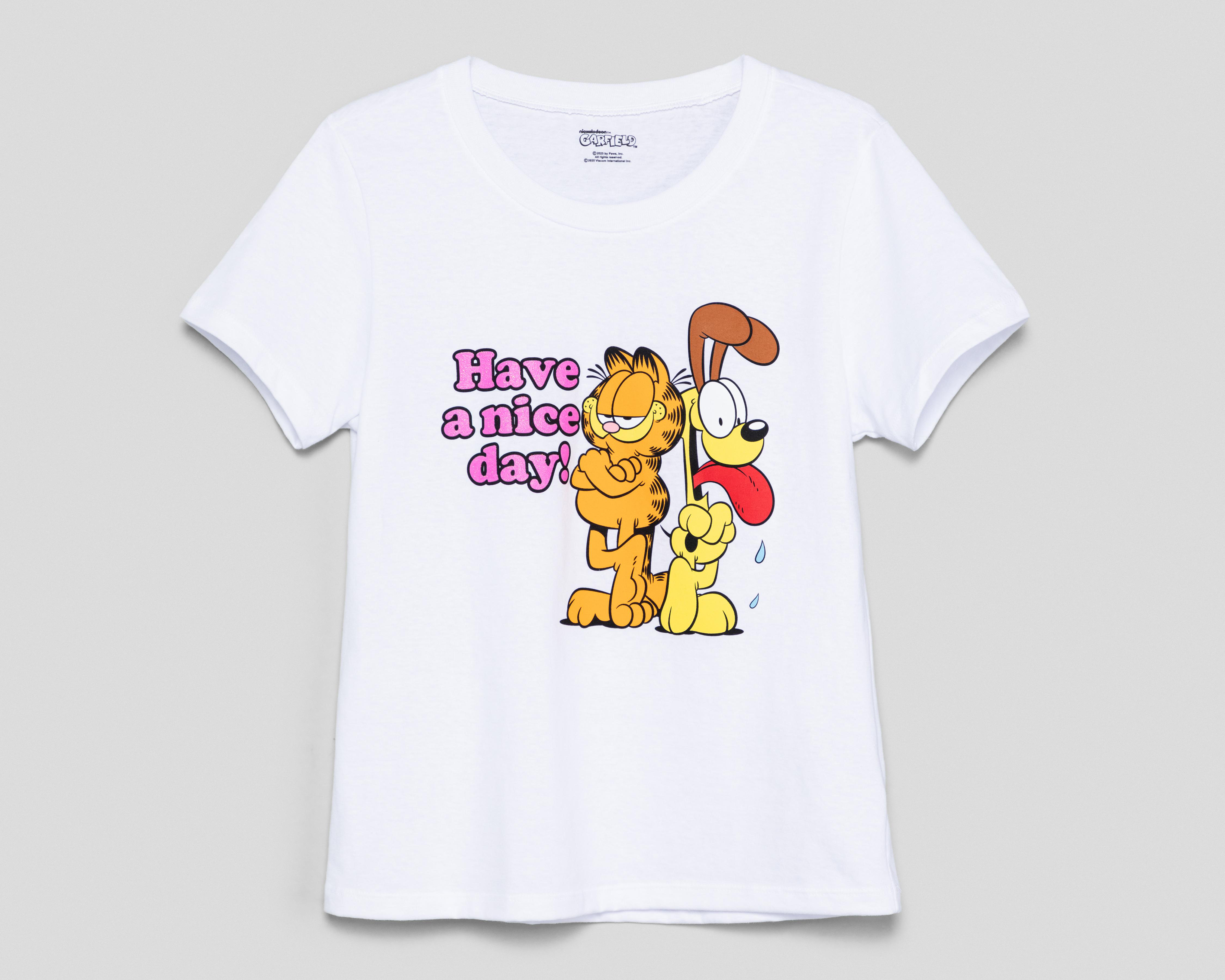 Playera Manga Corta Garfield Juvenil