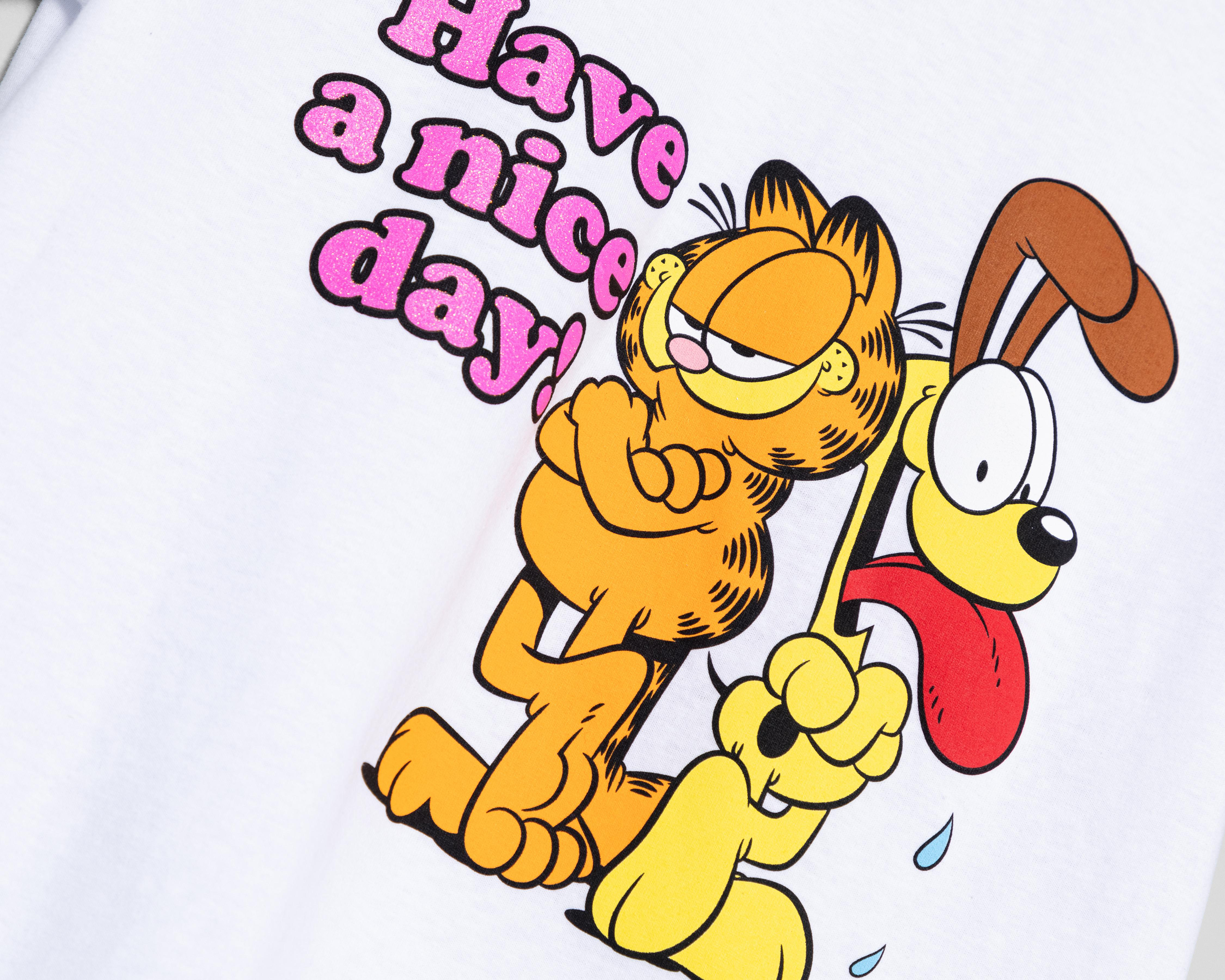 Foto 4 pulgar | Playera Manga Corta Garfield Juvenil