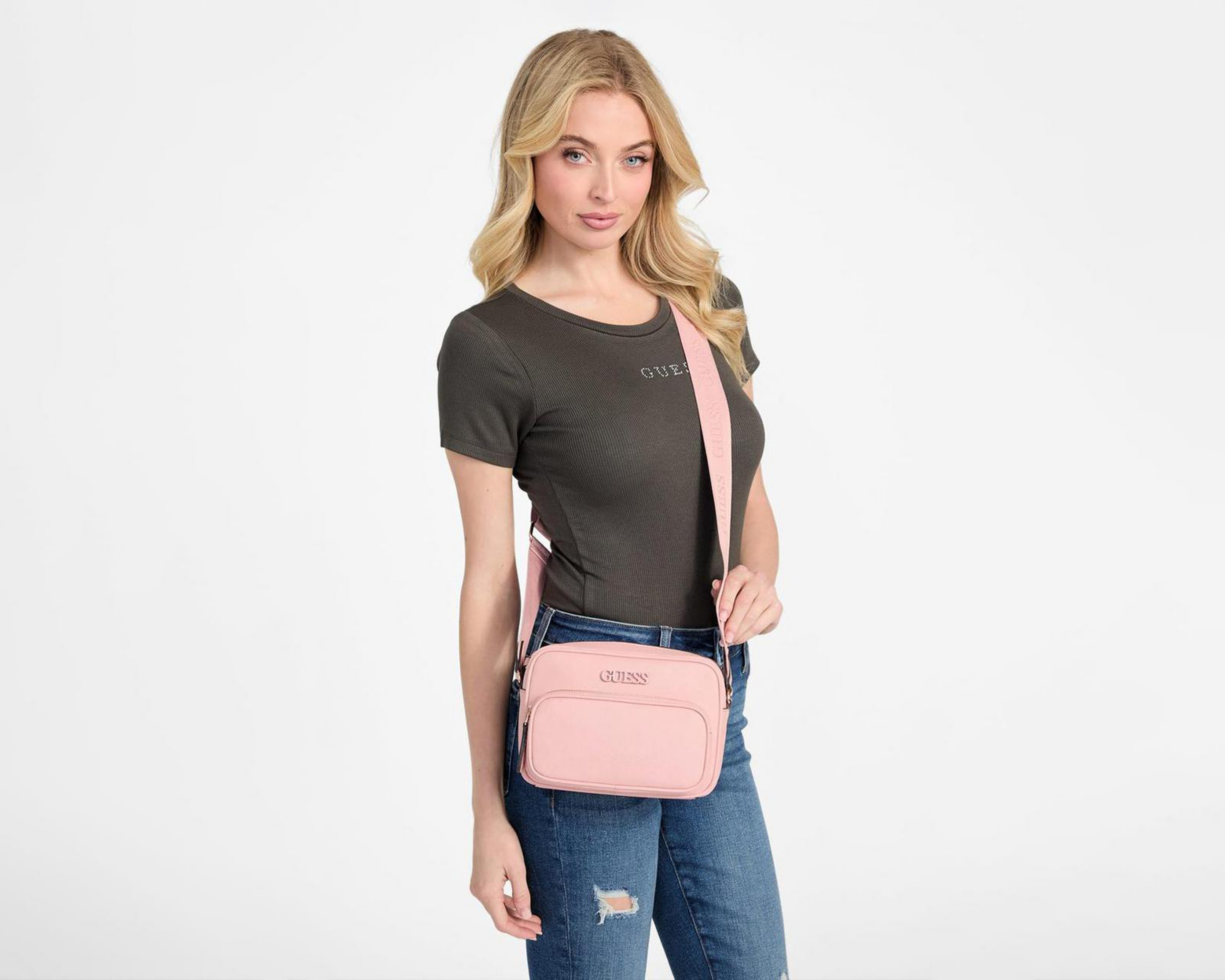 Foto 5 | Bolsa Cruzada Guess Zinnia