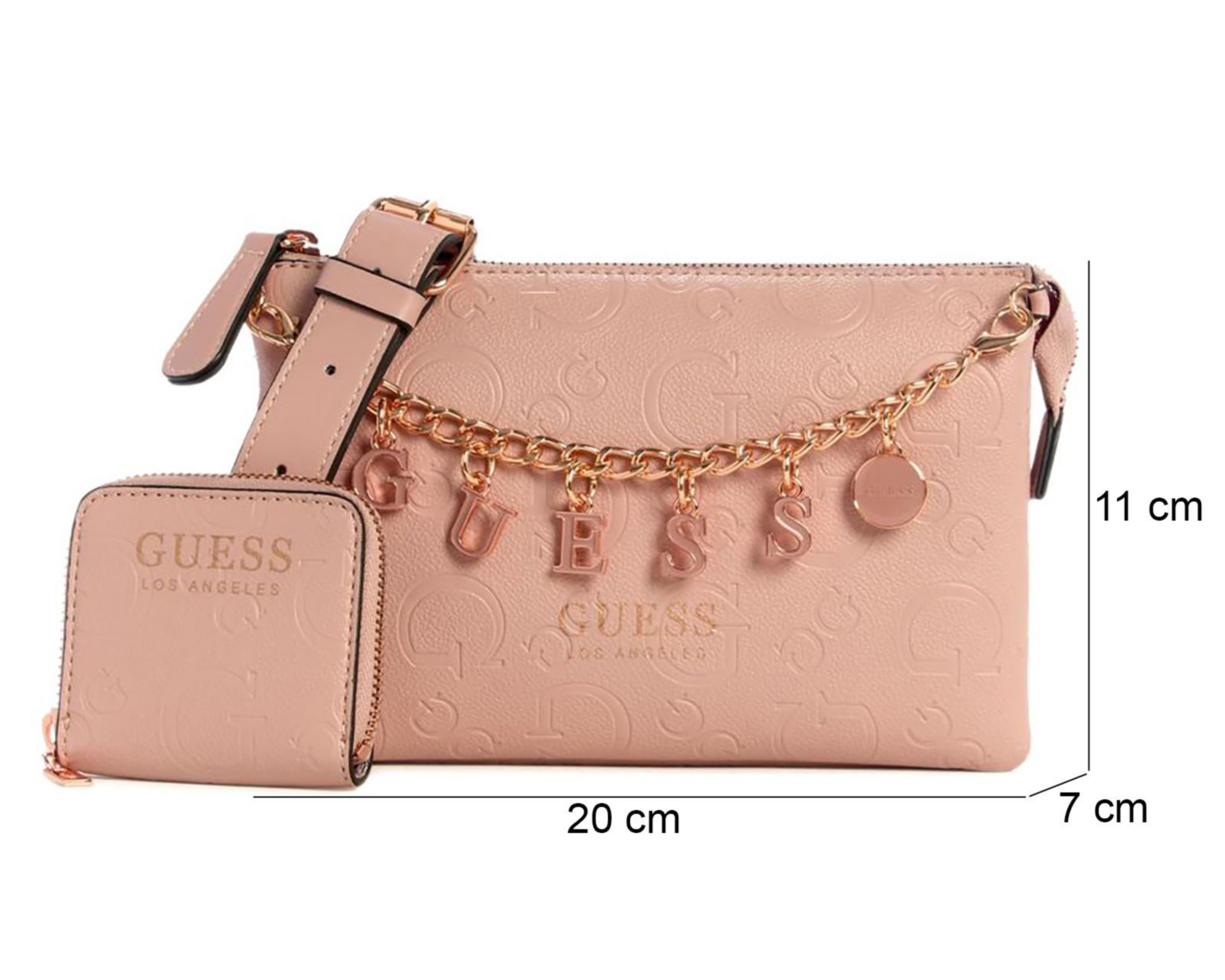Foto 5 pulgar | Bolsa Cruzada Guess Amaranthta con Monedero