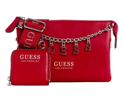 Foto 1 | Bolsa Cruzada Guess Amaranthta con Monedero