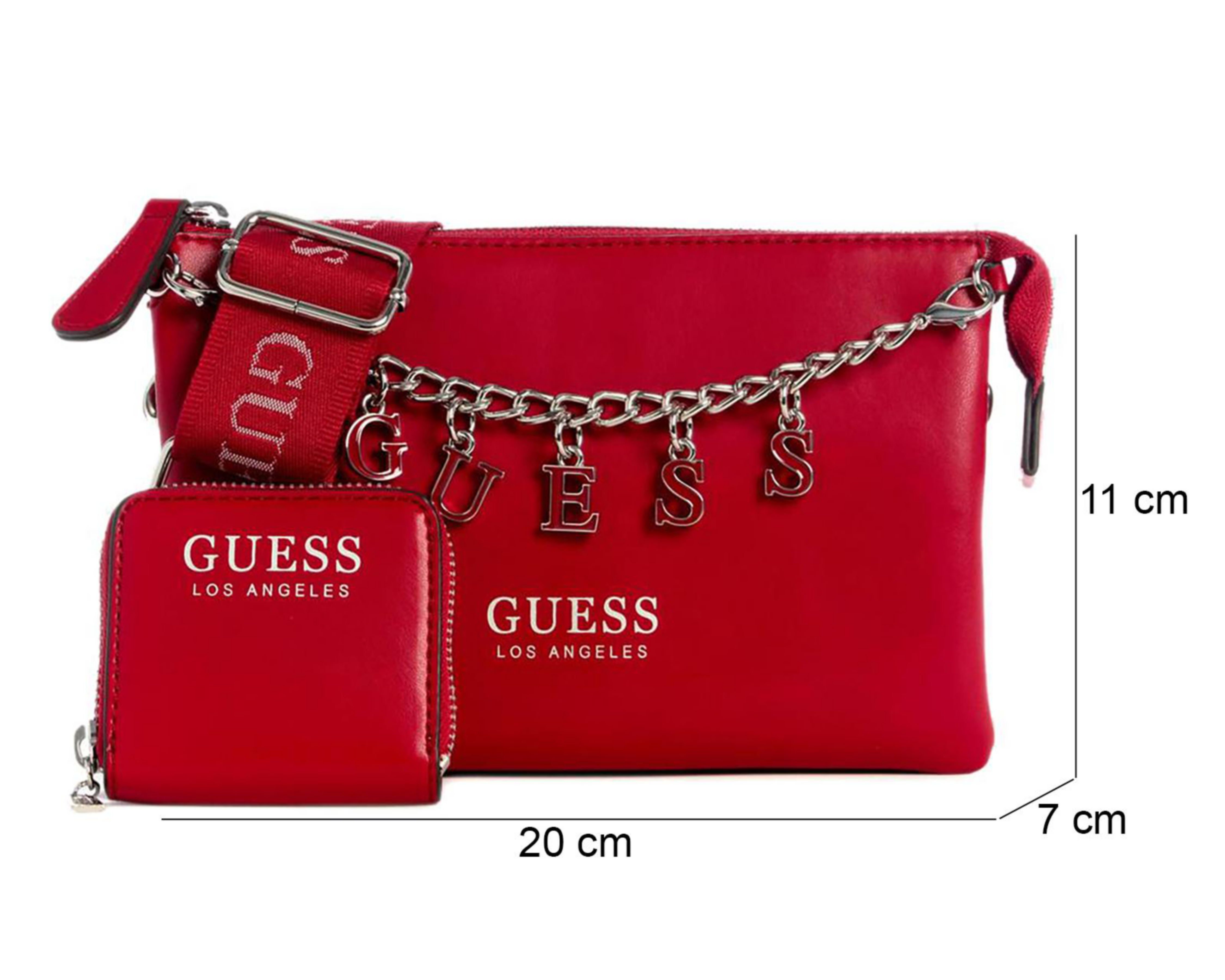 Foto 5 pulgar | Bolsa Cruzada Guess Amaranthta con Monedero