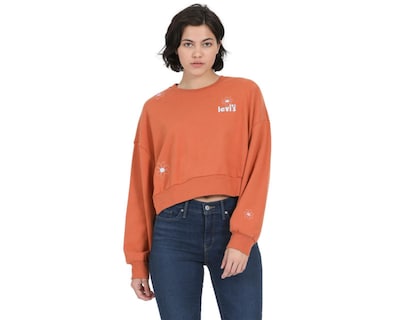 Foto 1 | Sudadera de Algodón Anaranjada Levi's para Mujer
