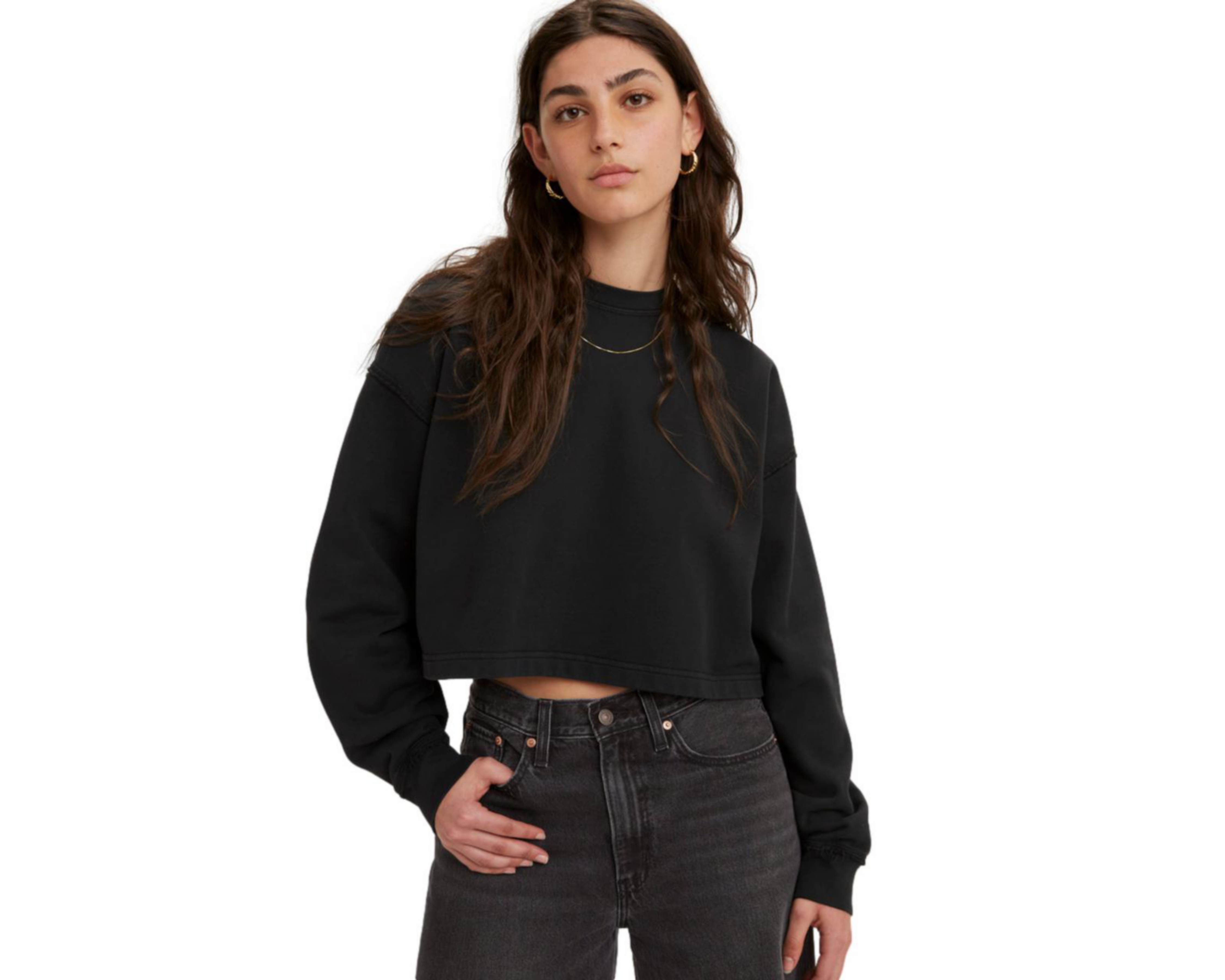 Foto 4 pulgar | Sudadera de Algodón Negra Levi's para Mujer
