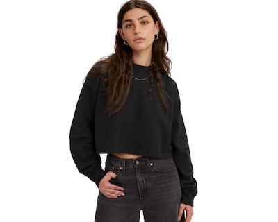 Foto 3 | Sudadera de Algodón Negra Levi's para Mujer