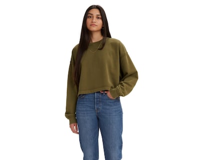 Foto 1 | Sudadera de Algodón Verde Levi's para Mujer