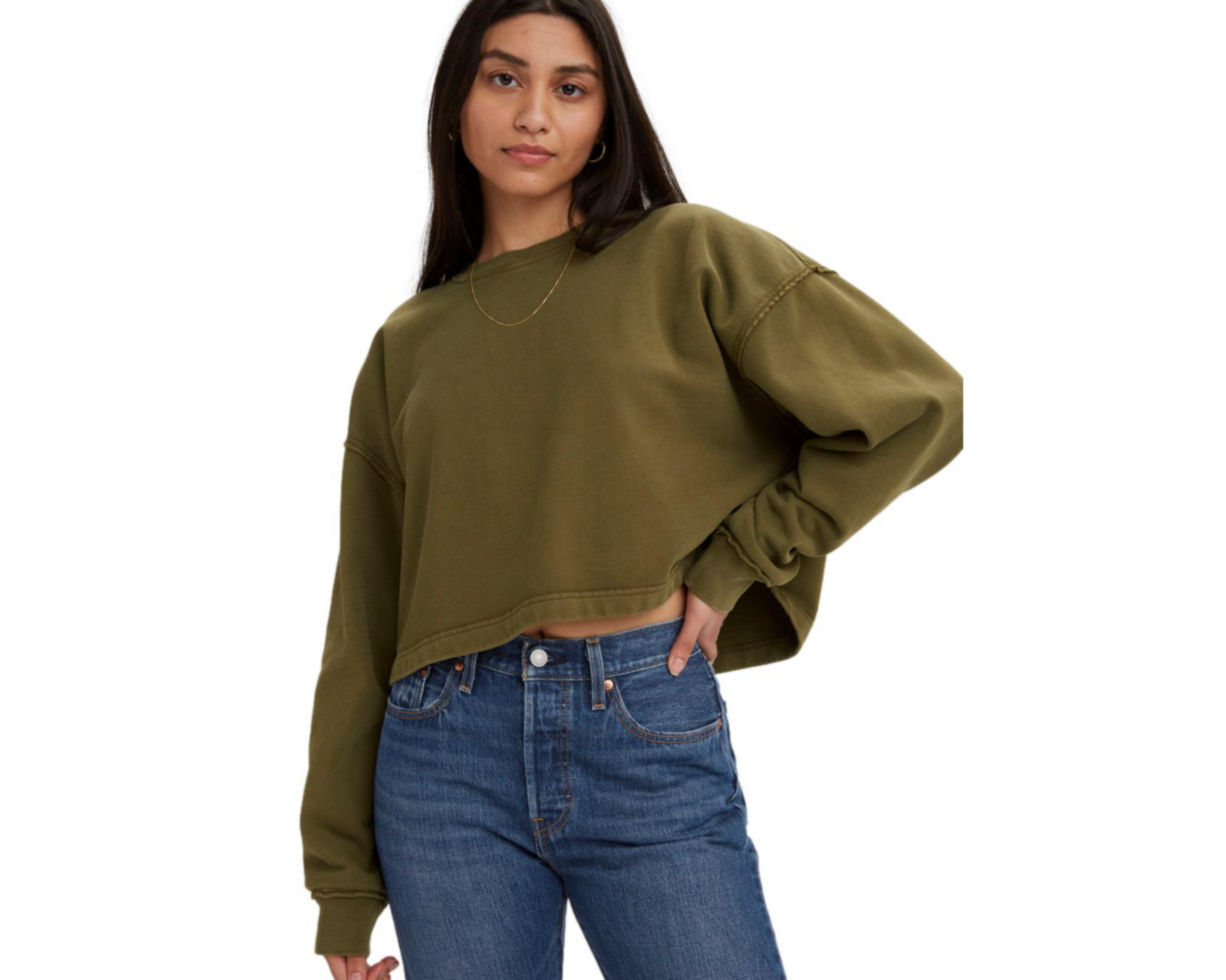 Foto 3 pulgar | Sudadera de Algodón Verde Levi's para Mujer