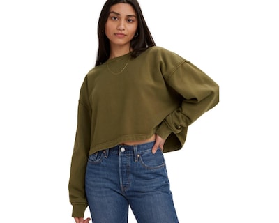 Foto 2 | Sudadera de Algodón Verde Levi's para Mujer