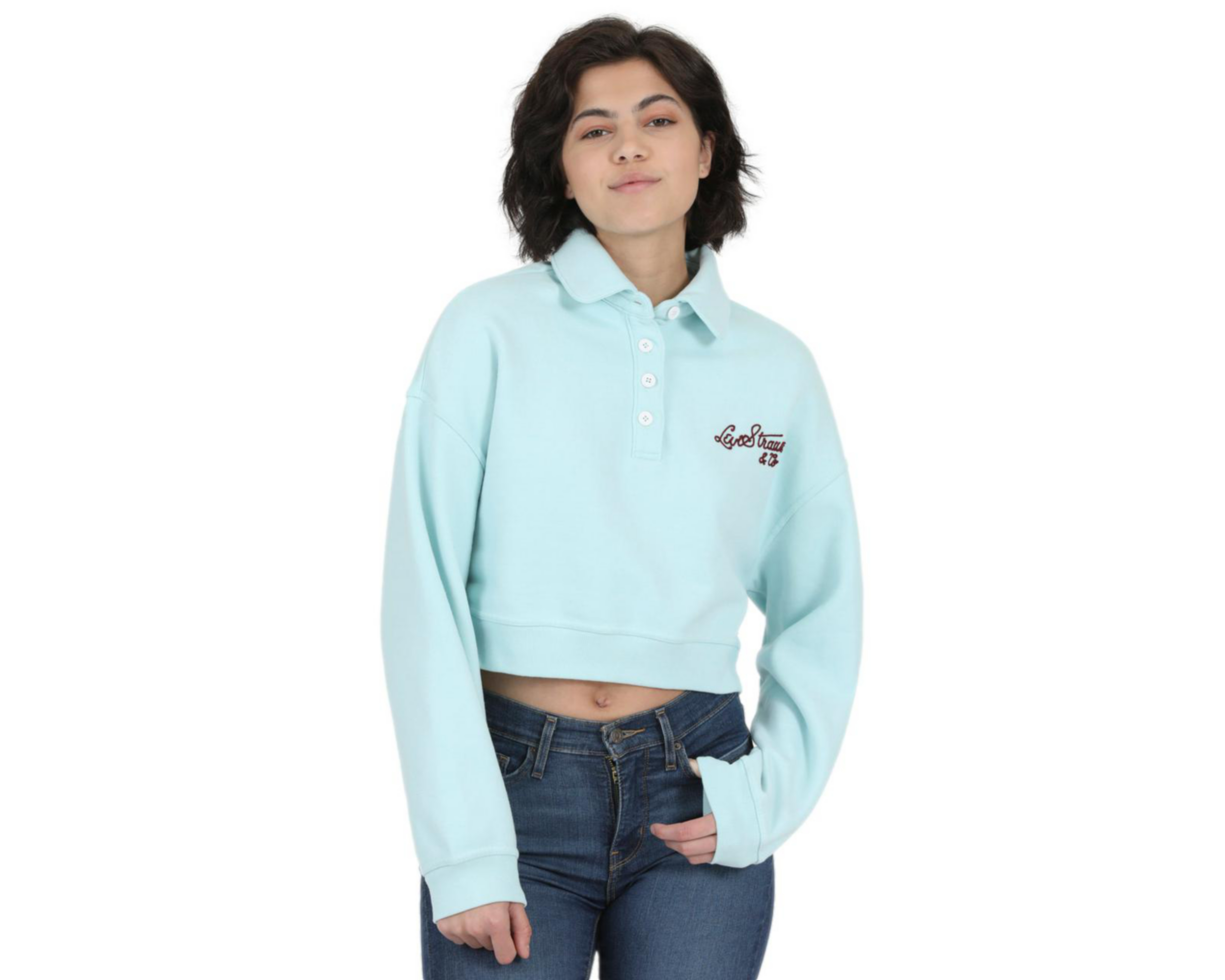 Foto 5 pulgar | Sudadera Cuello Polo Levi's para Mujer
