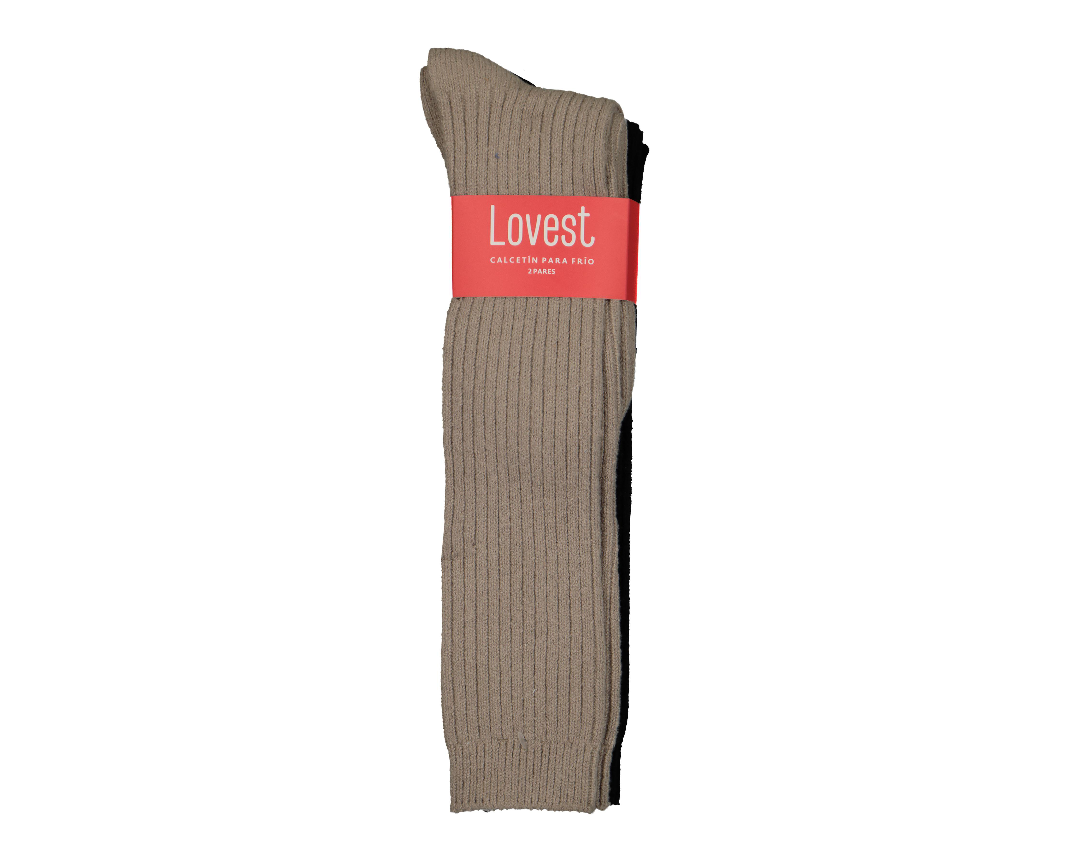 Foto 4 pulgar | Calcetas Largas Lovest Acanaladas para Mujer 2 Pares